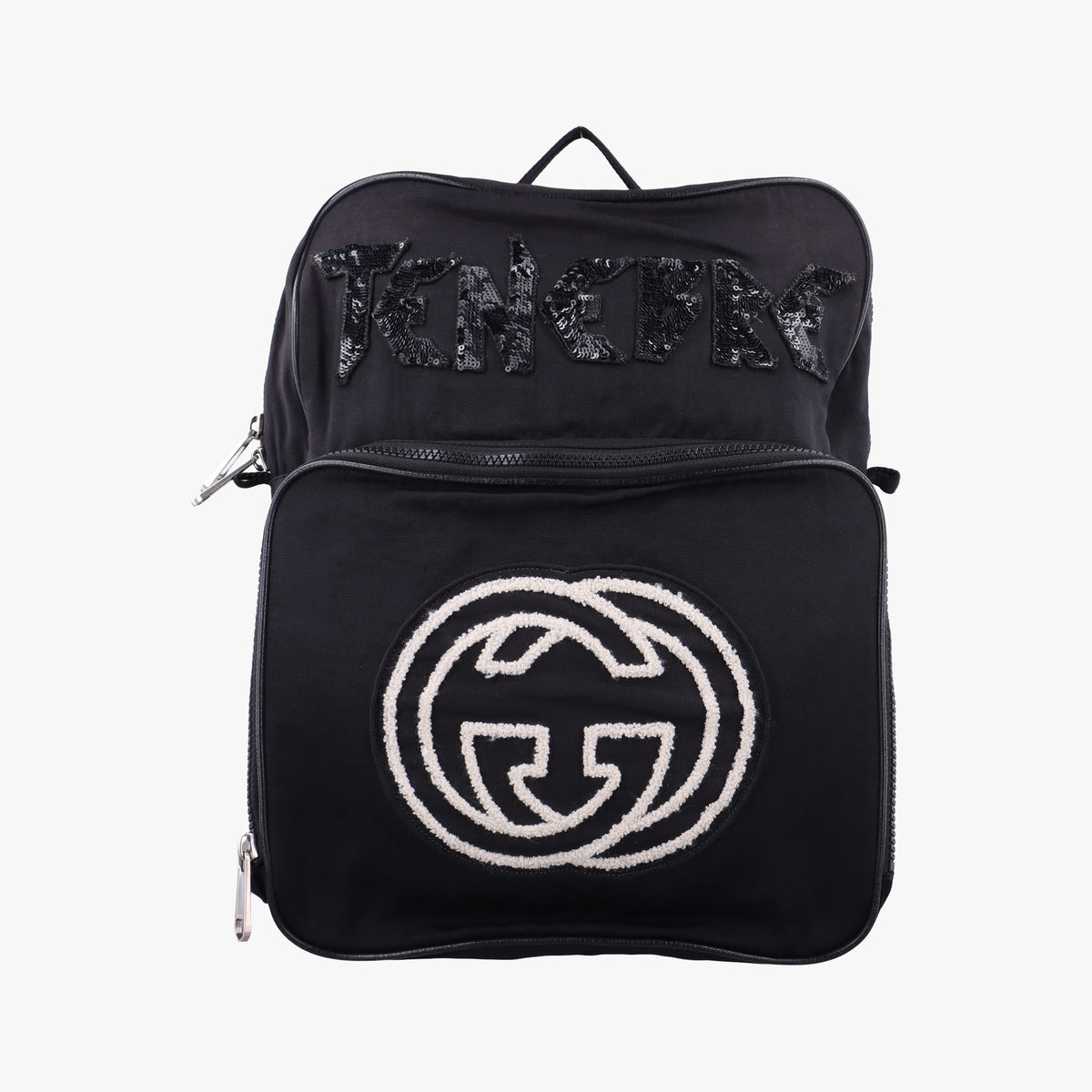 Pre-owned Gucci Interlocking G Black Nylon 536724 backpack/rucksack | stylenewstar