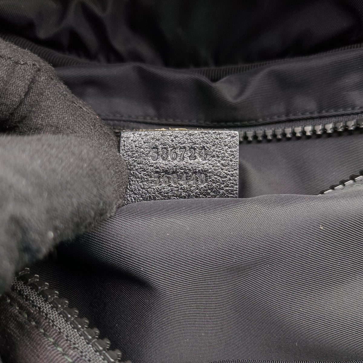 Pre-owned Gucci Interlocking G Black Nylon 536724 backpack/rucksack | stylenewstar