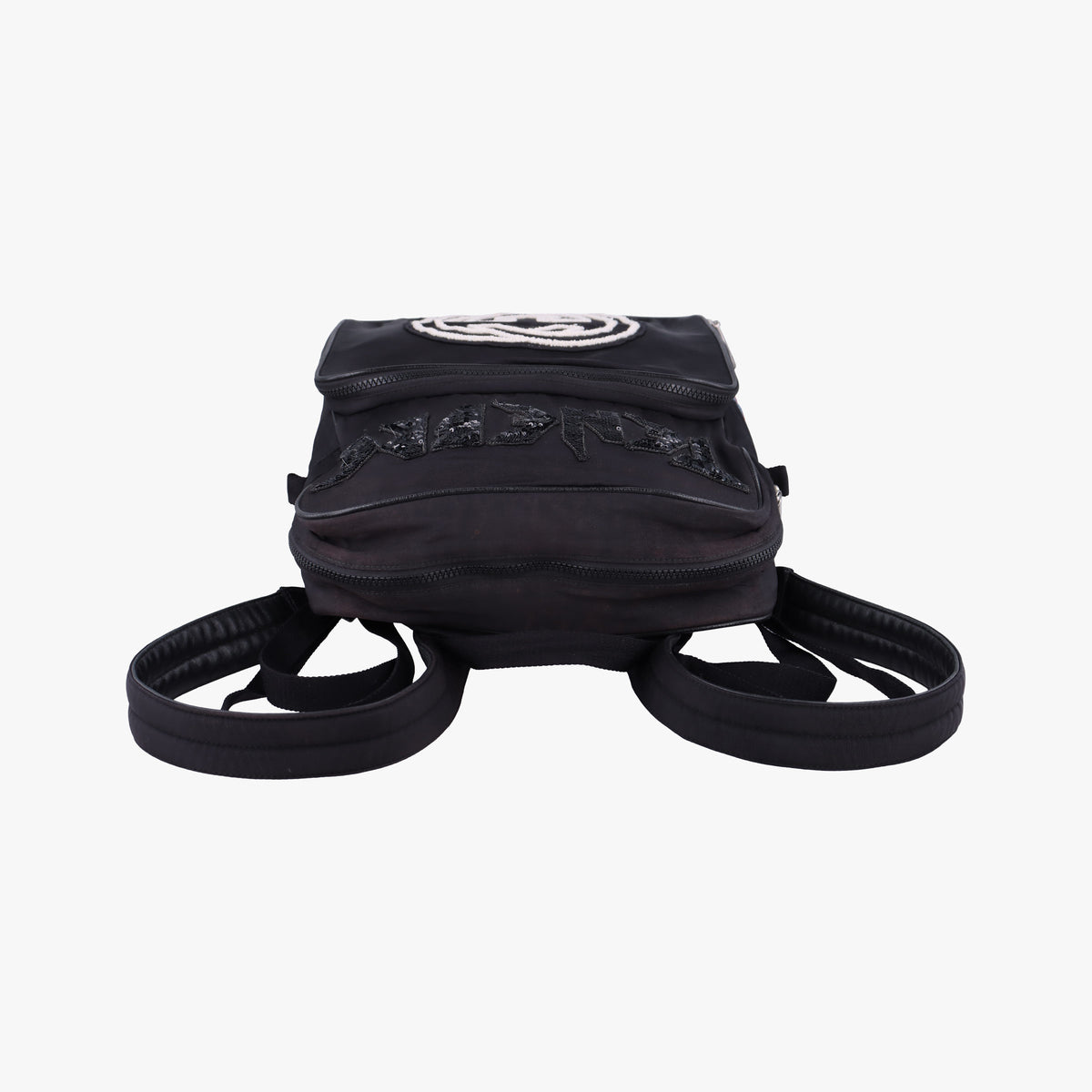Pre-owned Gucci Interlocking G Black Nylon 536724 backpack/rucksack | stylenewstar