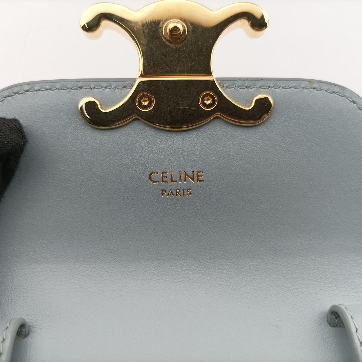 Vintage Celine Mini Claude Triomphe Blue Leather  shoulderbag | stylenewstar
