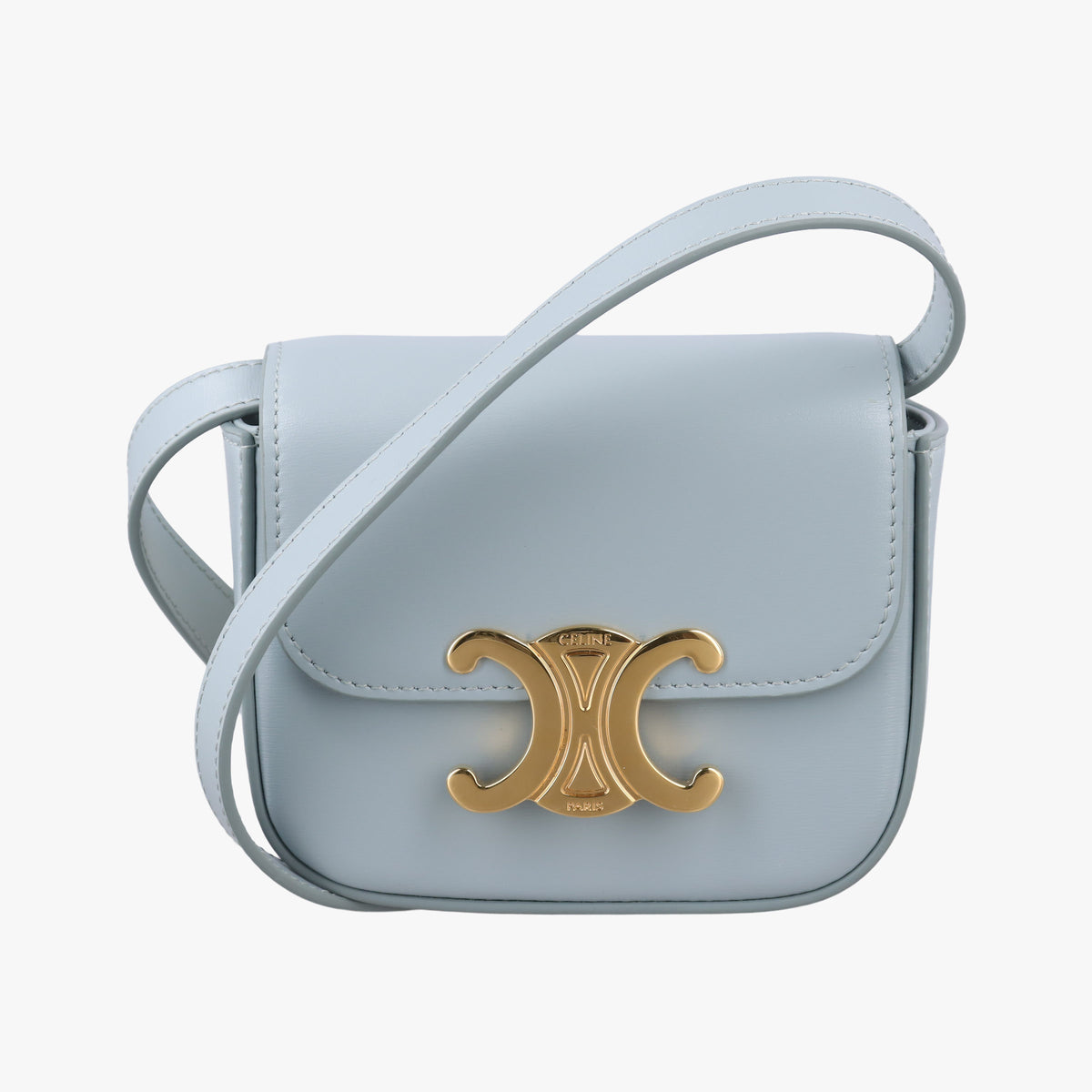 Secondhand Celine Mini Claude Triomphe Blue Leather  shoulderbag | stylenewstar