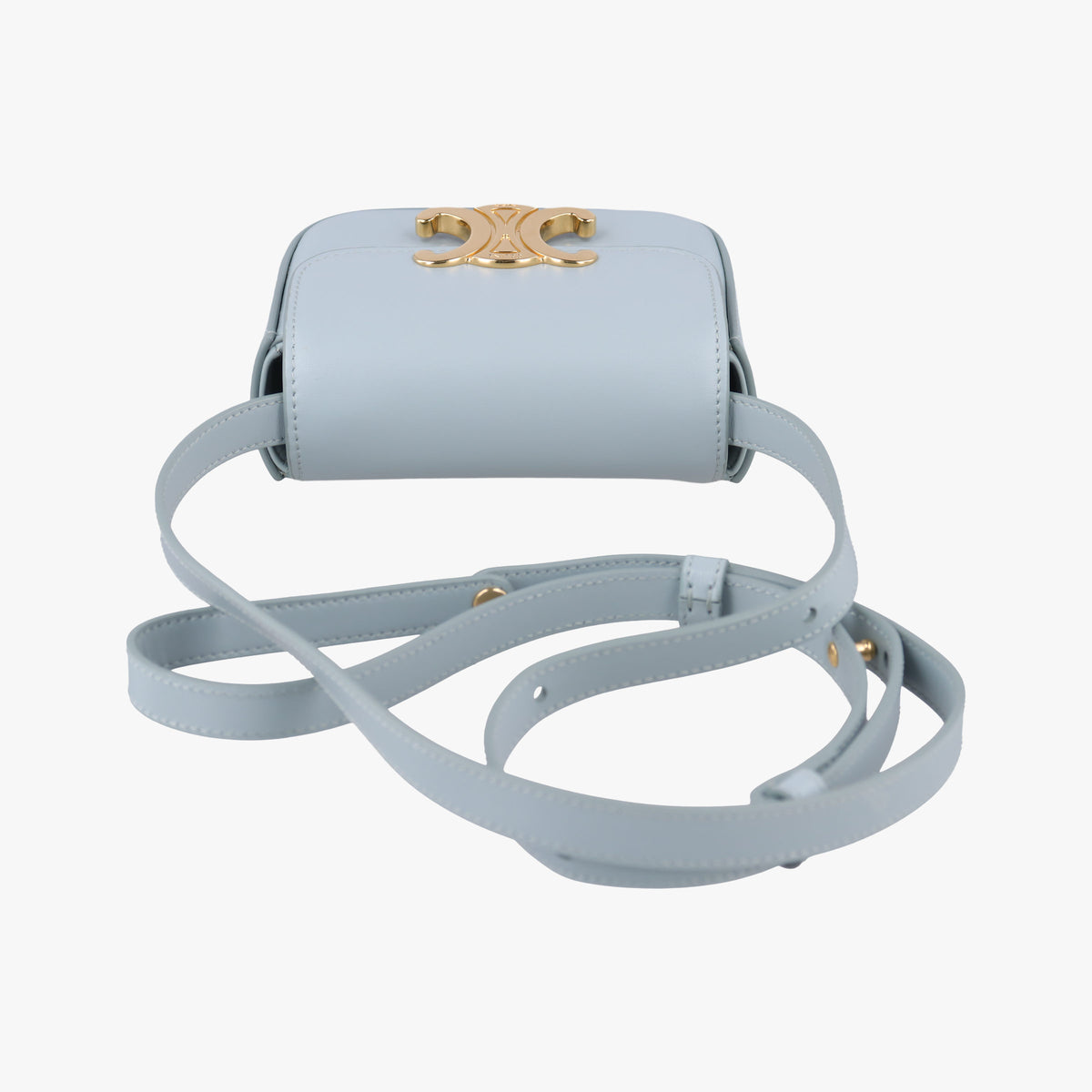 Vintage Celine Mini Claude Triomphe Blue Leather  shoulderbag | stylenewstar