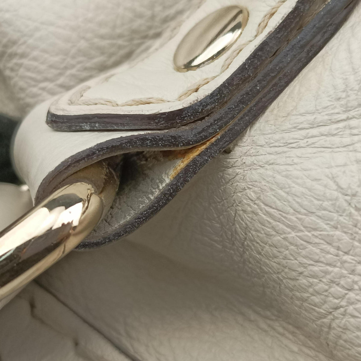 Vintage Gucci Horsebit Nail White Leather 189890 handbag | stylenewstar
