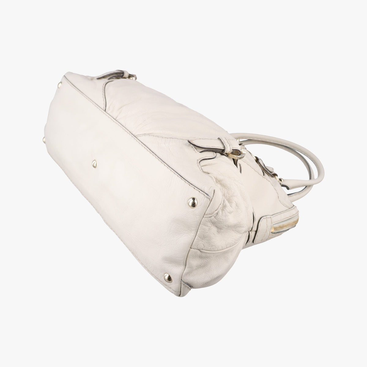 Vintage Gucci Horsebit Nail White Leather 189890 handbag | stylenewstar
