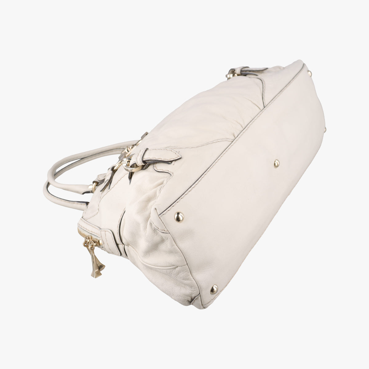 Vintage Gucci Horsebit Nail White Leather 189890 handbag | stylenewstar