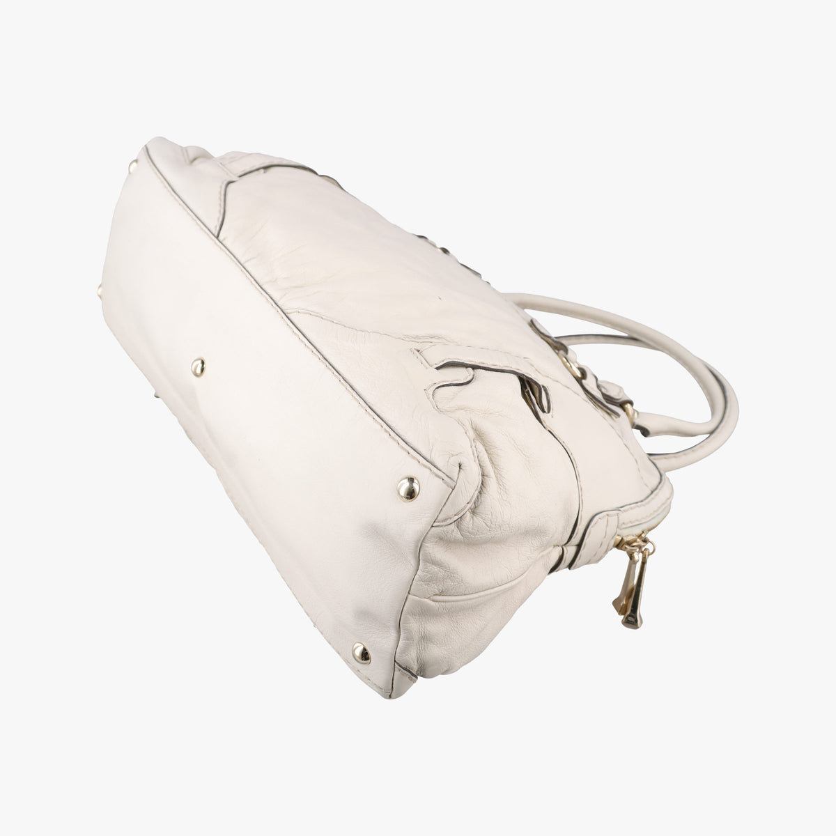 Vintage Gucci Horsebit Nail White Leather 189890 handbag | stylenewstar
