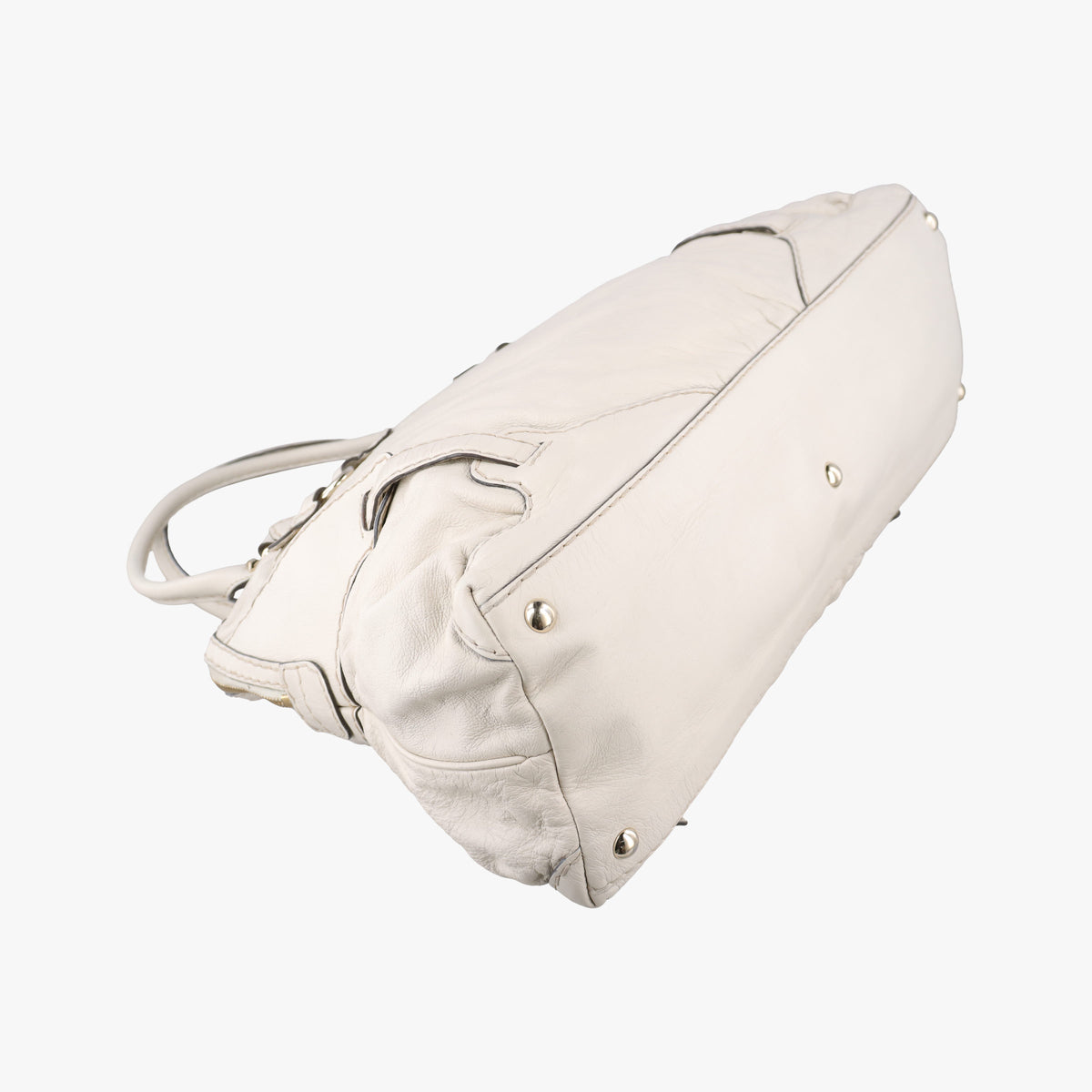Vintage Gucci Horsebit Nail White Leather 189890 handbag | stylenewstar