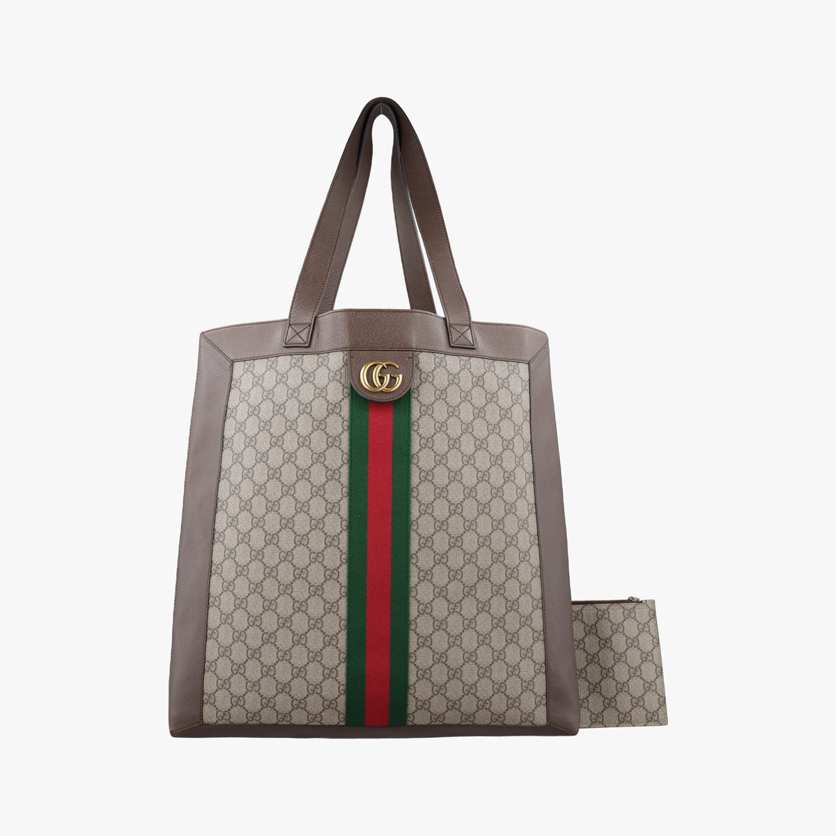 Pre-owned Gucci Ophidia Brown PVC coated canvas×Leather 519335 shoulderbag | stylenewstar