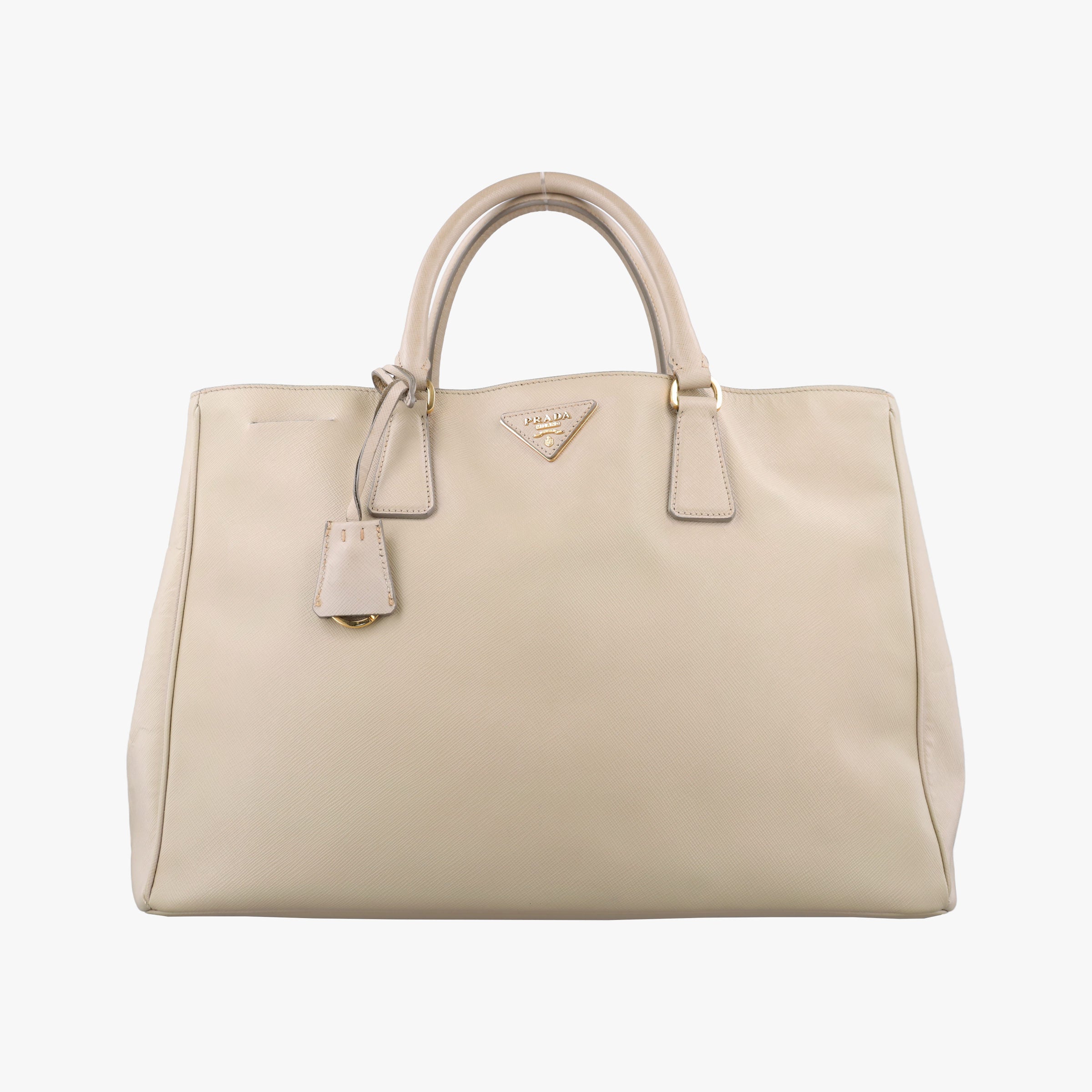 Pre-owned Prada Galleria Beige SAFFIANO Leather BN2274 handbag | stylenewstar
