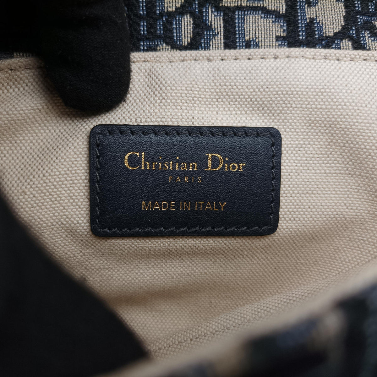 Secondhand Christian Dior Saddle Navy Jacquard × Leather  handbag | stylenewstar
