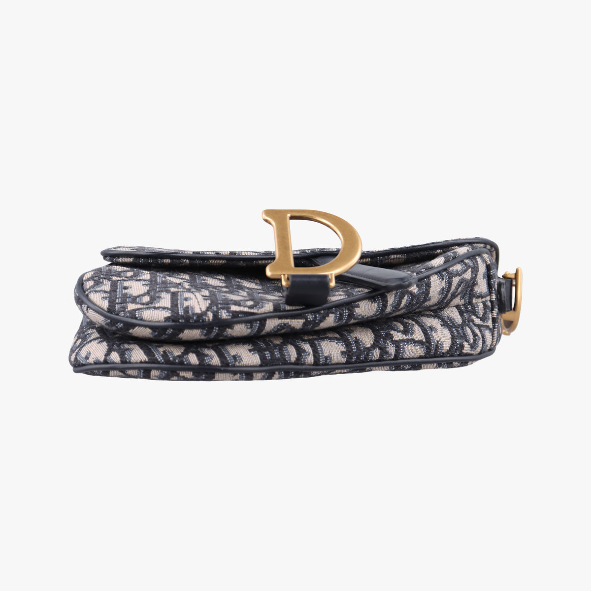 Pre-owned Christian Dior Saddle Navy Jacquard × Leather  handbag | stylenewstar
