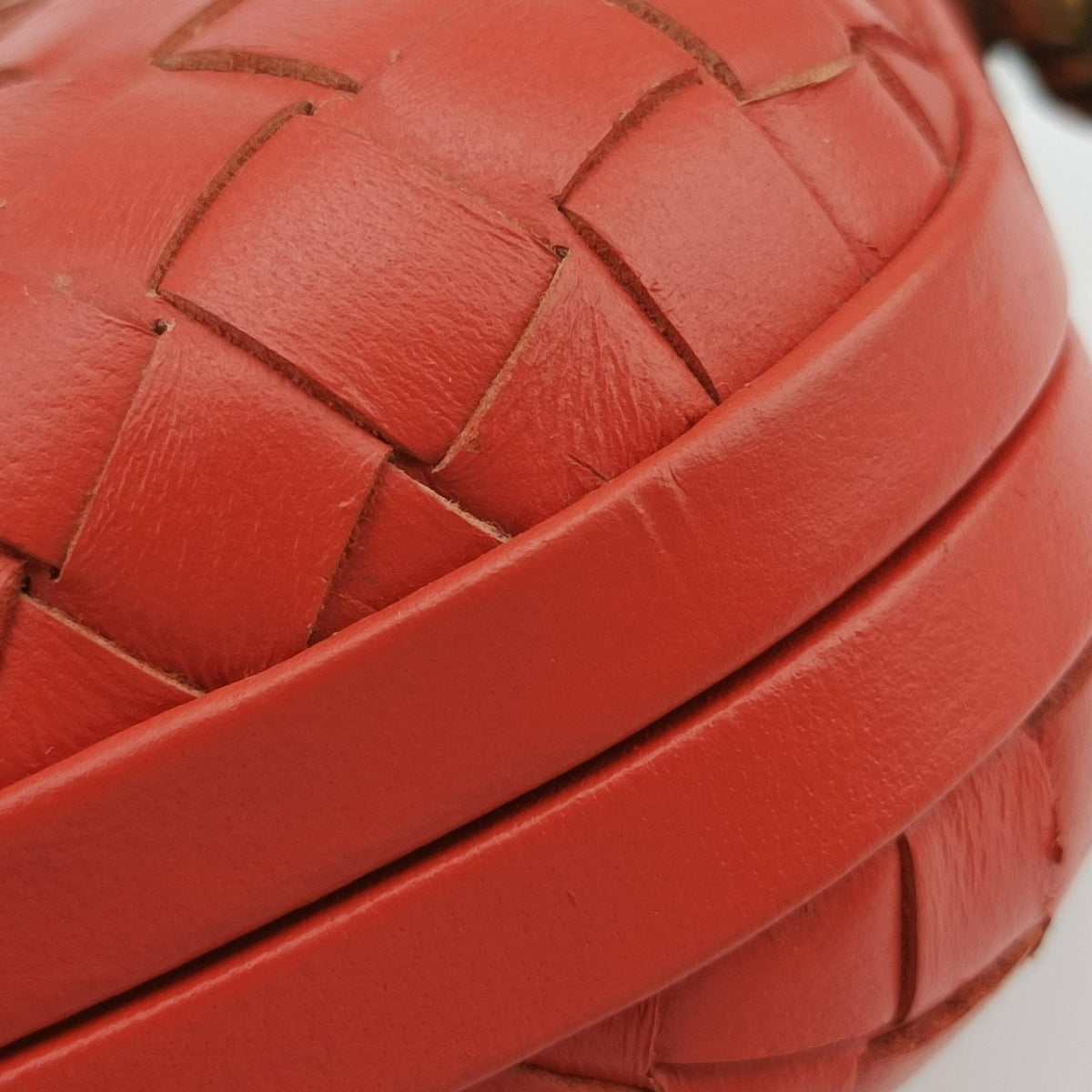 Vintage Bottega Veneta Intrecciato Orange Leather  clutchbag | stylenewstar