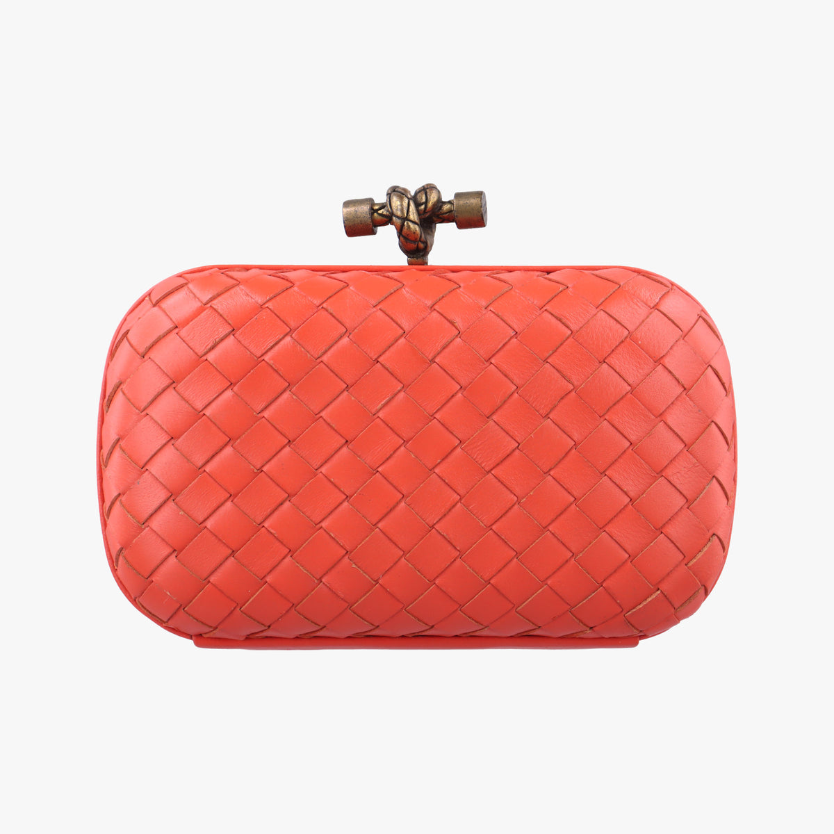 Vintage Bottega Veneta Intrecciato Orange Leather  clutchbag | stylenewstar