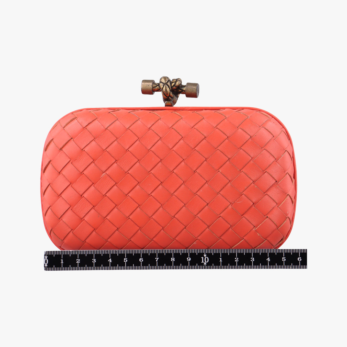 Vintage Bottega Veneta Intrecciato Orange Leather  clutchbag | stylenewstar