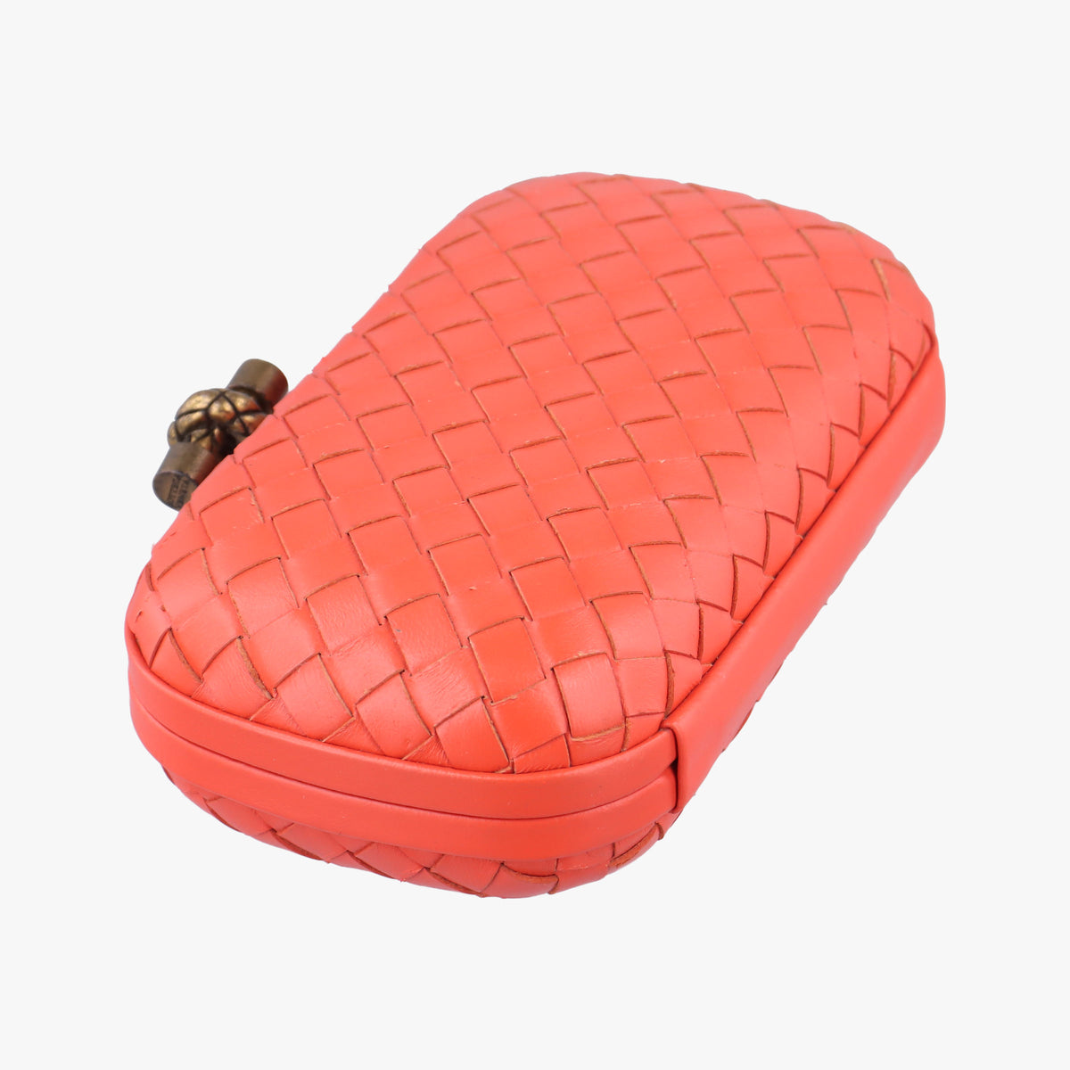 Vintage Bottega Veneta Intrecciato Orange Leather  clutchbag | stylenewstar