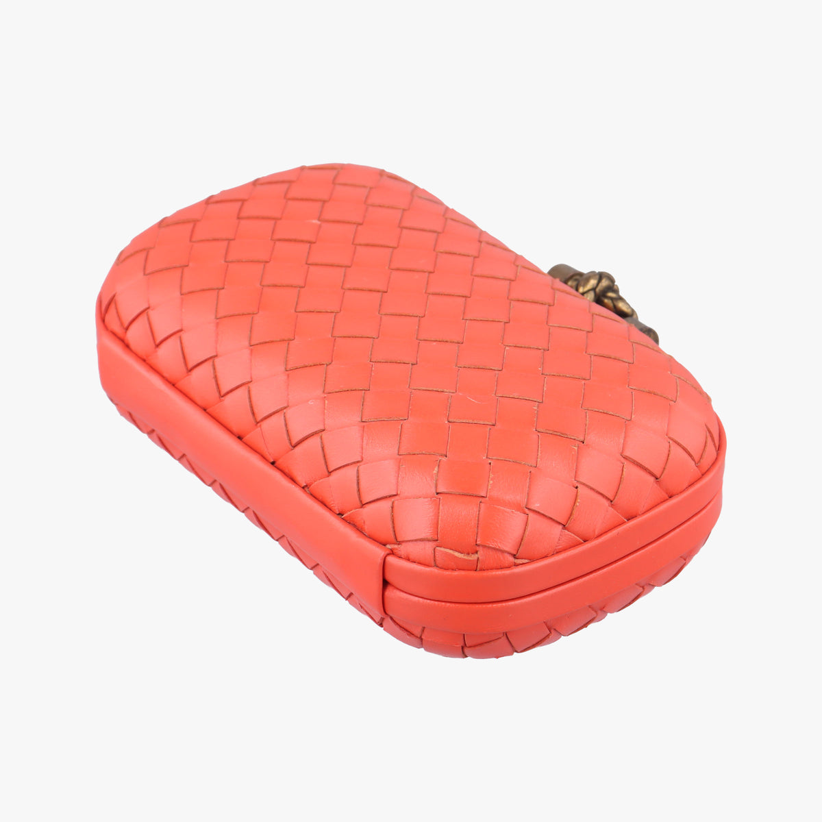 Vintage Bottega Veneta Intrecciato Orange Leather  clutchbag | stylenewstar
