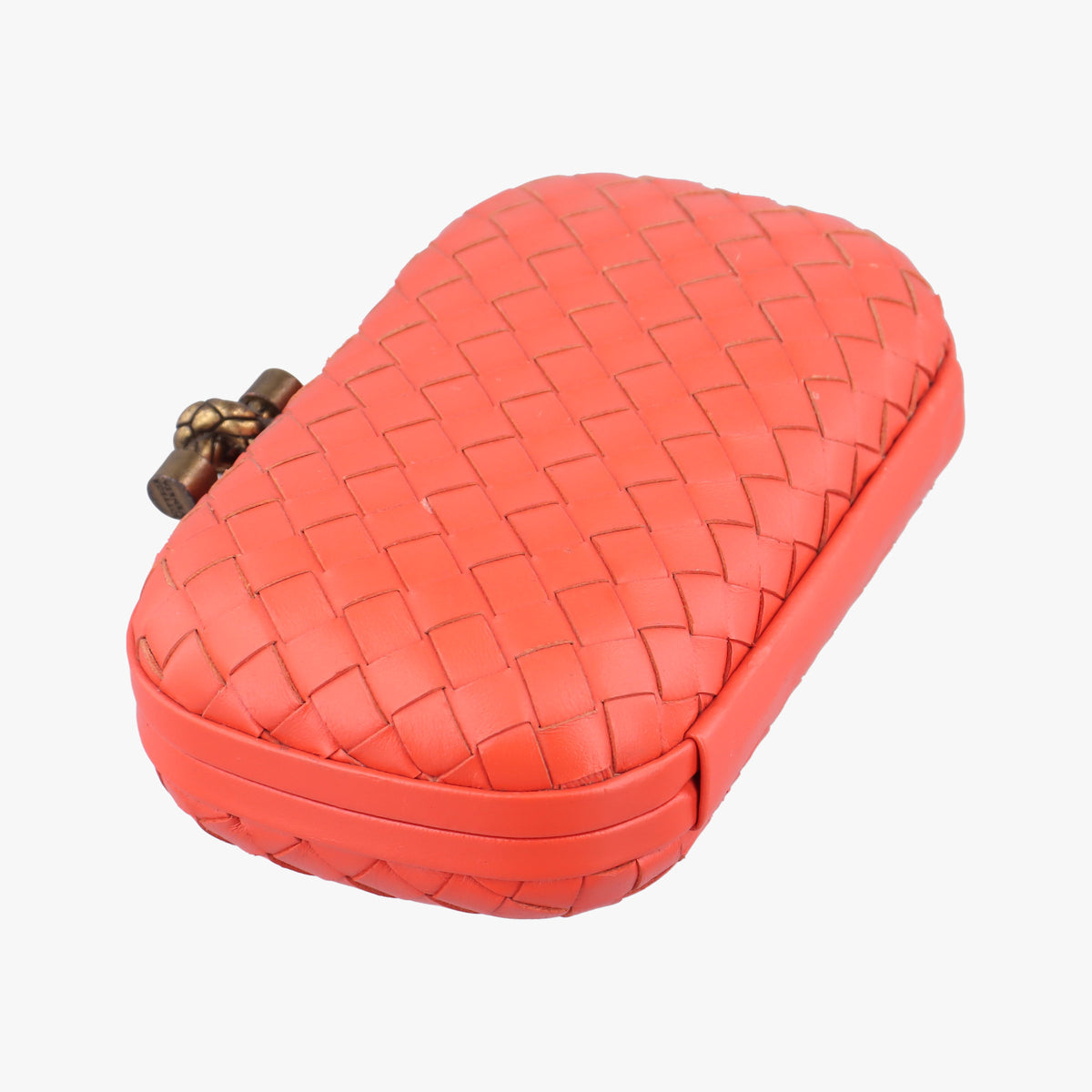 Vintage Bottega Veneta Intrecciato Orange Leather  clutchbag | stylenewstar
