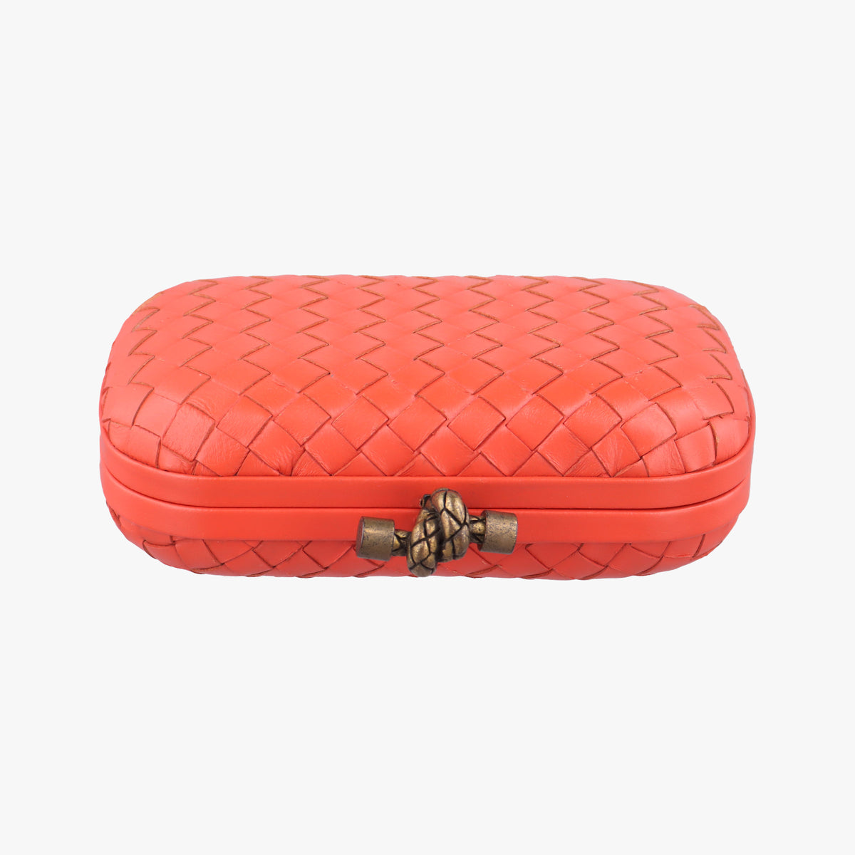 Vintage Bottega Veneta Intrecciato Orange Leather  clutchbag | stylenewstar