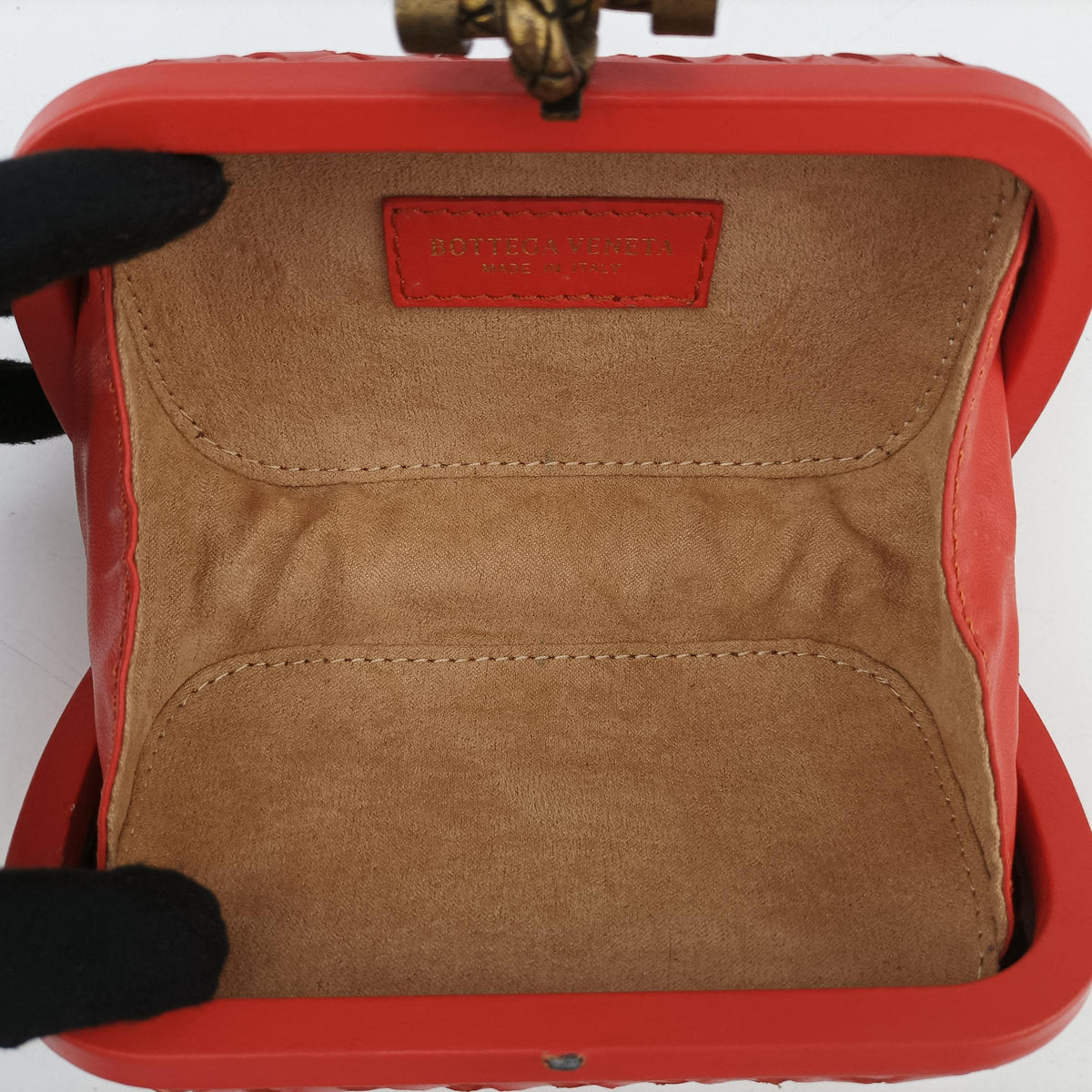 Vintage Bottega Veneta Intrecciato Orange Leather  clutchbag | stylenewstar