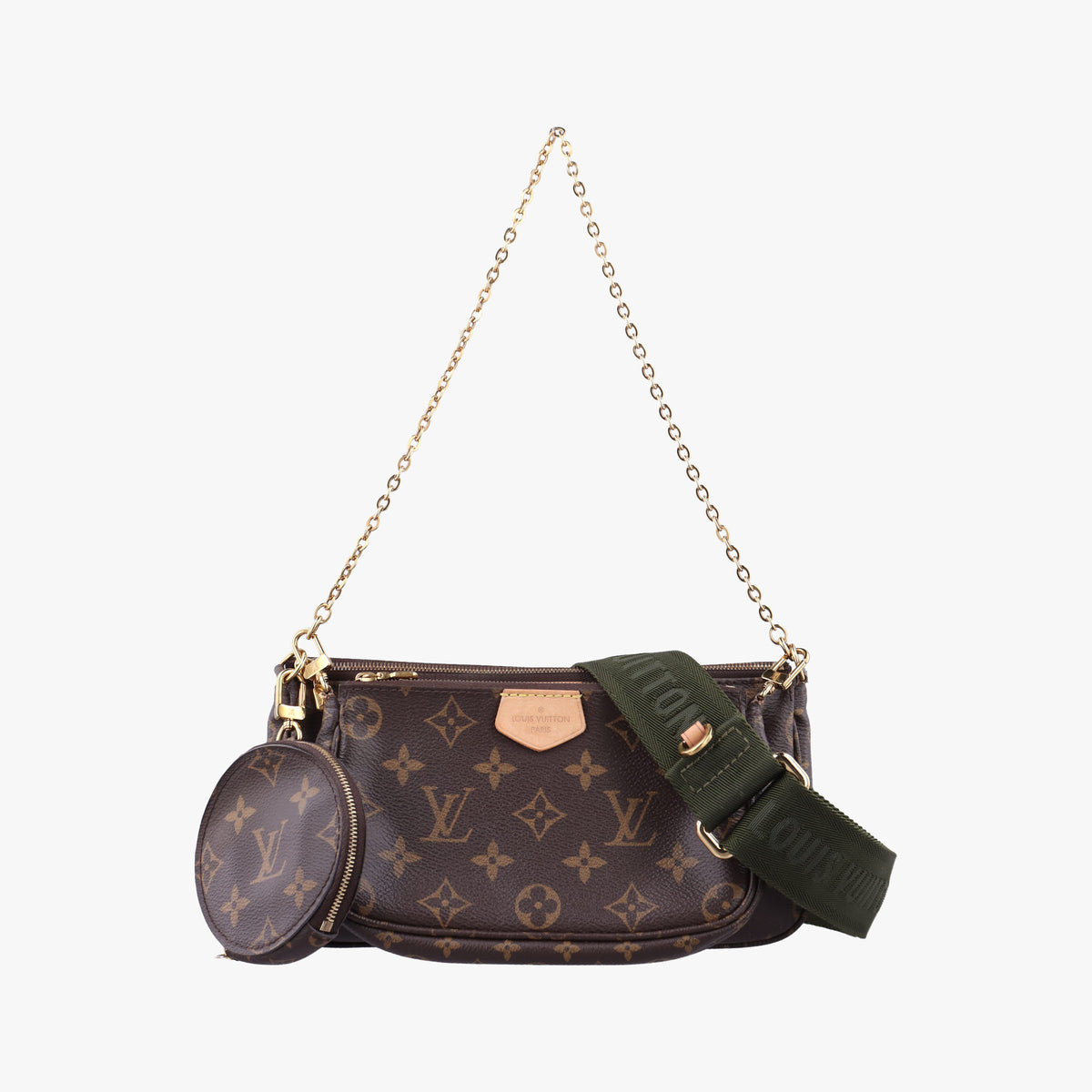 Pre-owned Louis Vuitton Multi Pochette Accessoir brown×khaki Monogram Canvas M44813 shoulderbag | stylenewstar