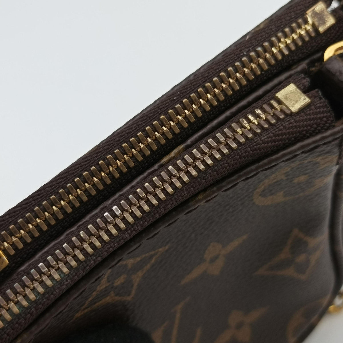 Pre-owned Louis Vuitton Multi Pochette Accessoir brown×khaki Monogram Canvas M44813 shoulderbag | stylenewstar