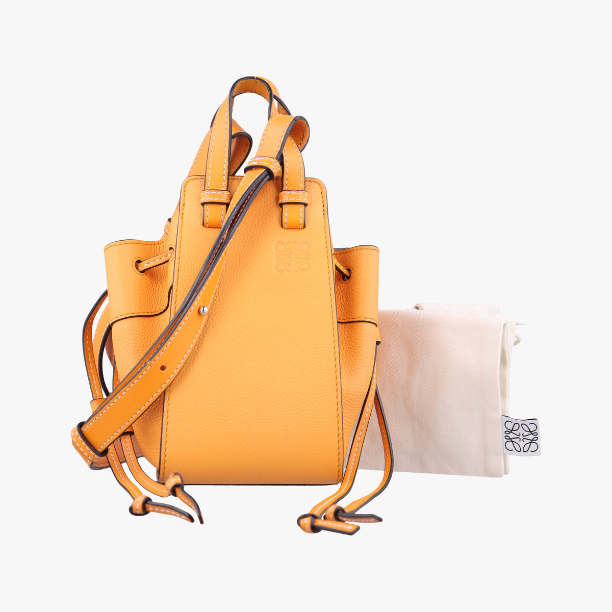 Pre-owned Loewe Hammock Mini Orange Leather  shoulderbag | stylenewstar