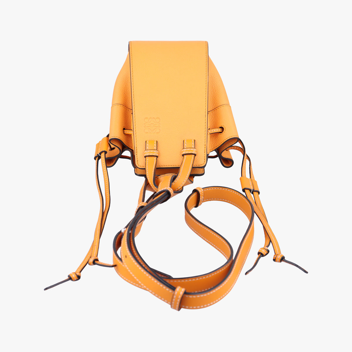 Pre-owned Loewe Hammock Mini Orange Leather  shoulderbag | stylenewstar