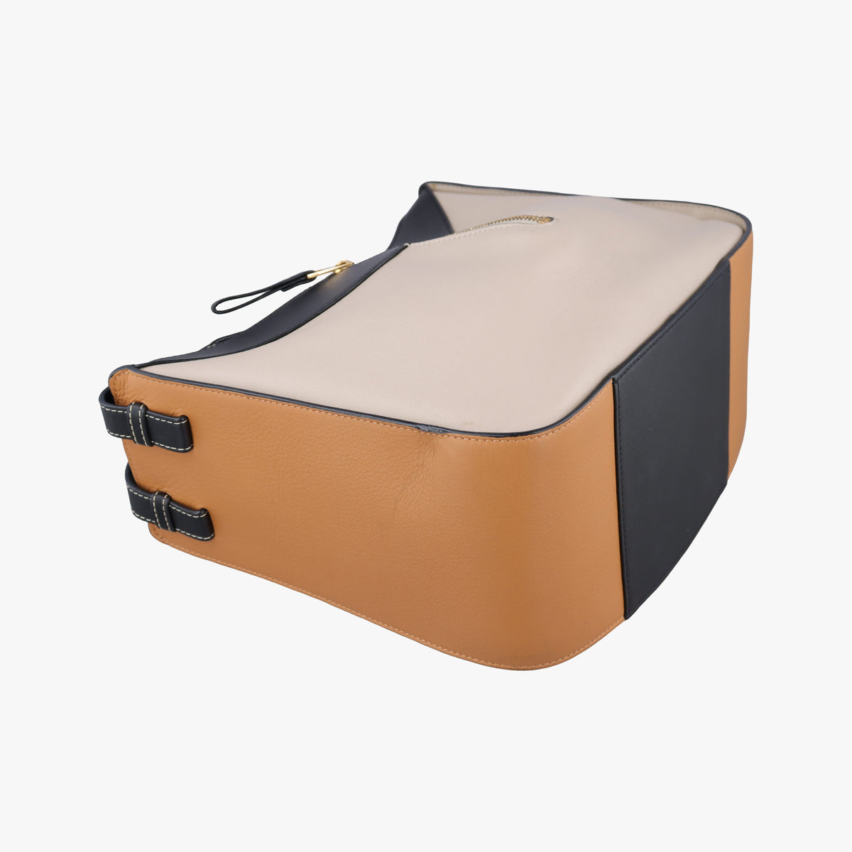 Pre-owned Loewe Hammock Beige× Brown × Black Leather  shoulderbag | stylenewstar