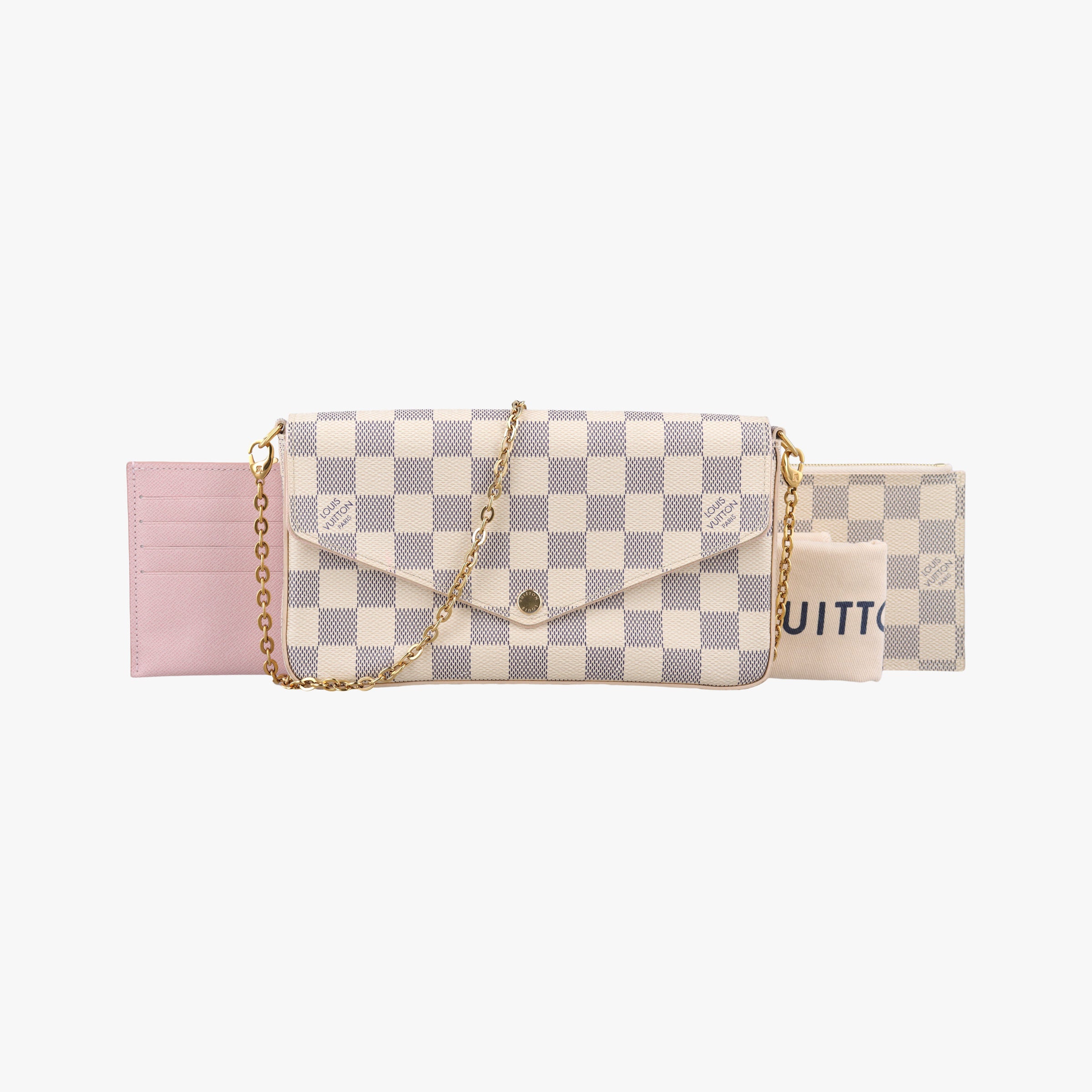 Pre-owned Louis Vuitton Pochette Felicie Azur Damier Canvas N63106 shoulderbag | stylenewstar