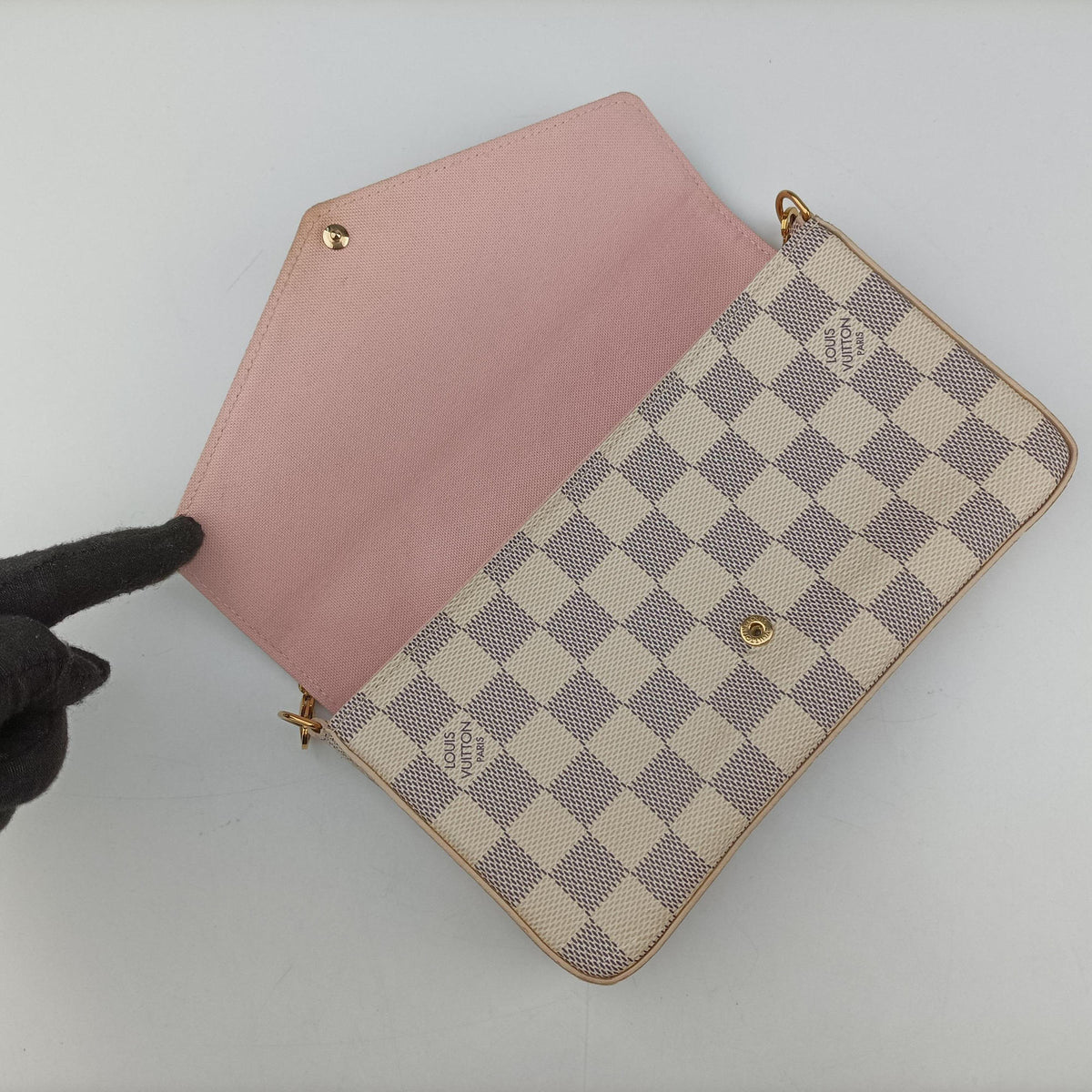 Pre-owned Louis Vuitton Pochette Felicie Azur Damier Canvas N63106 shoulderbag | stylenewstar