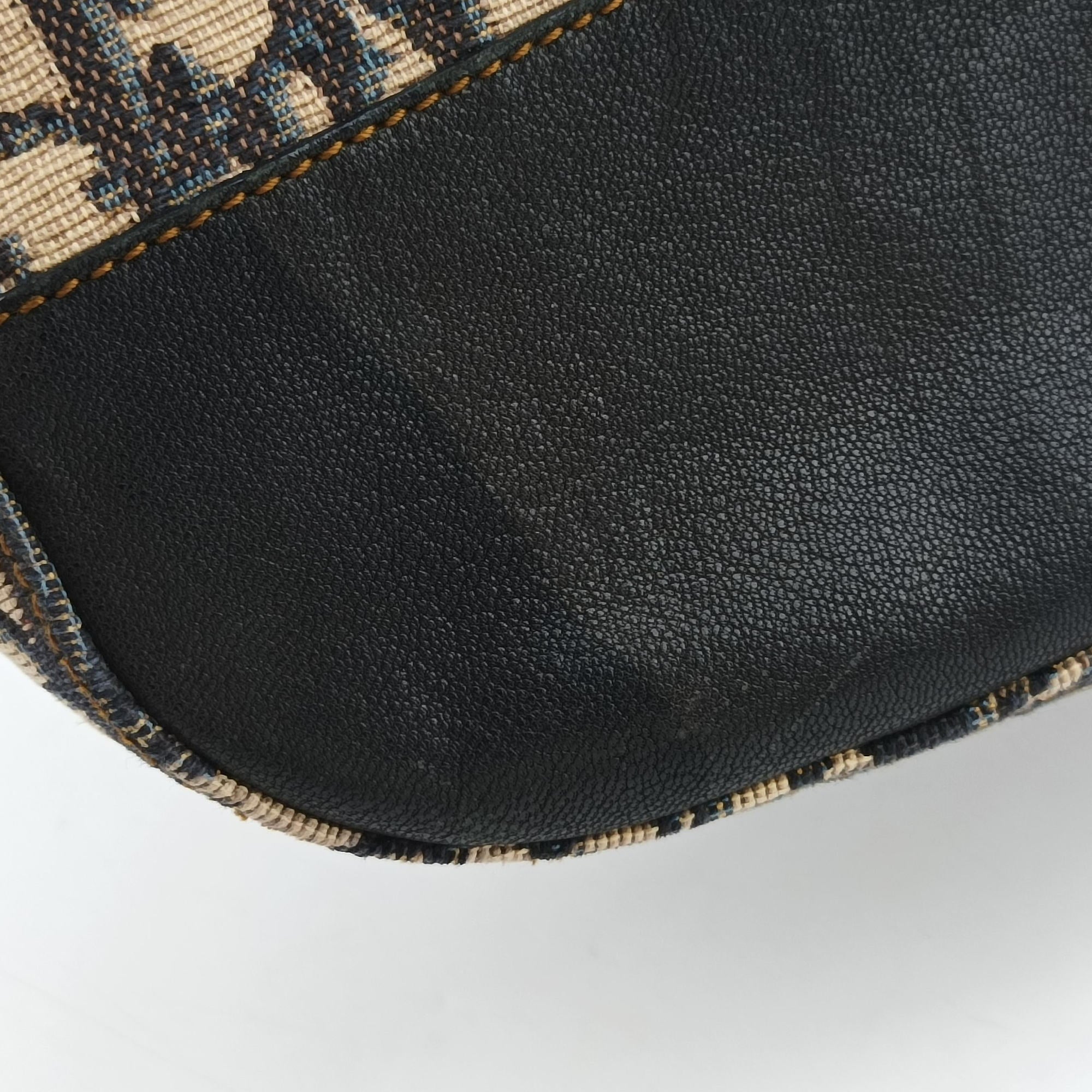 Pre-owned Christian Dior CD Trotter Navy Jacquard  shoulderbag | stylenewstar