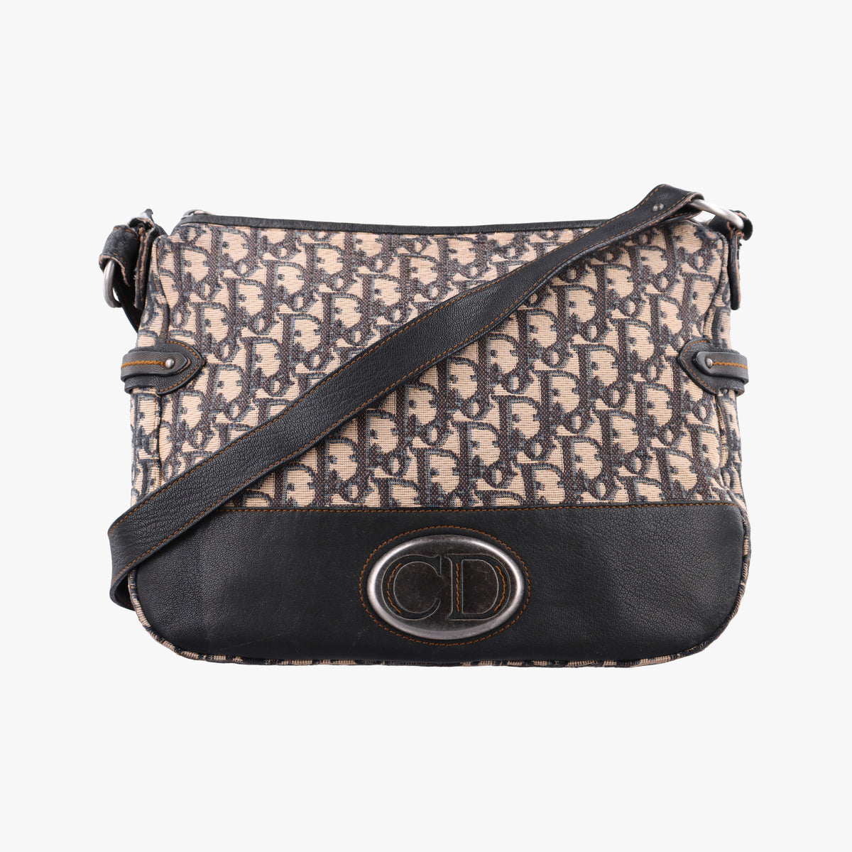 Vintage Christian Dior CD Trotter Navy Jacquard  shoulderbag | stylenewstar