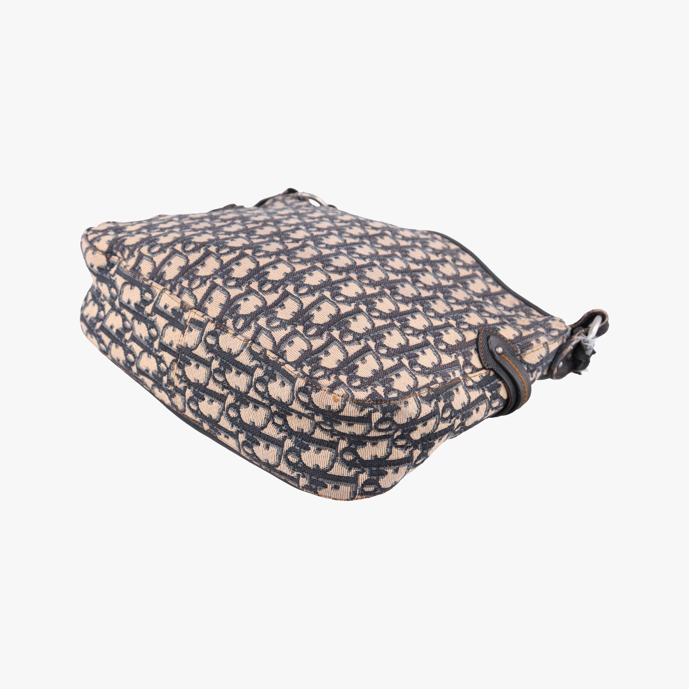 Pre-owned Christian Dior CD Trotter Navy Jacquard  shoulderbag | stylenewstar