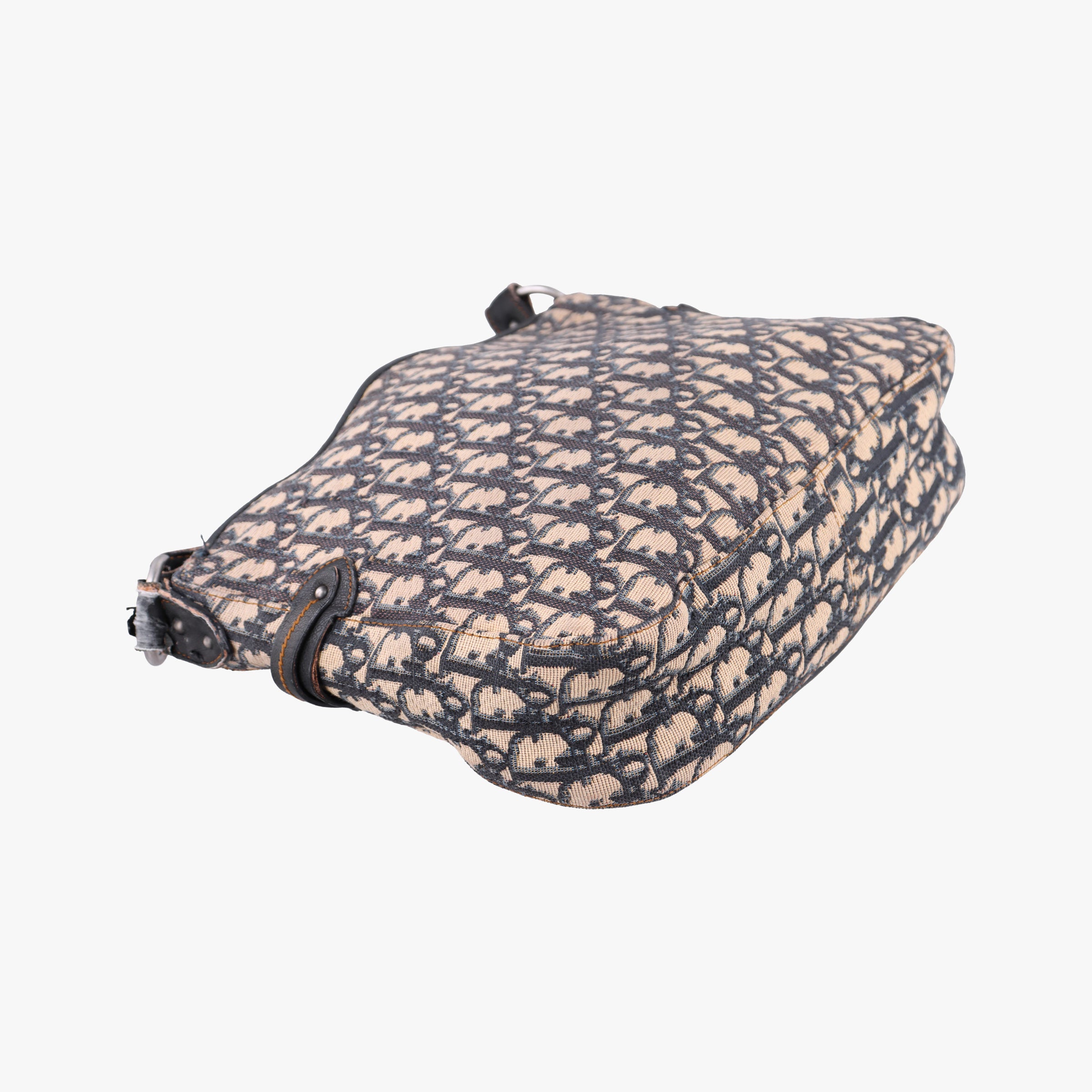 Pre-owned Christian Dior CD Trotter Navy Jacquard  shoulderbag | stylenewstar