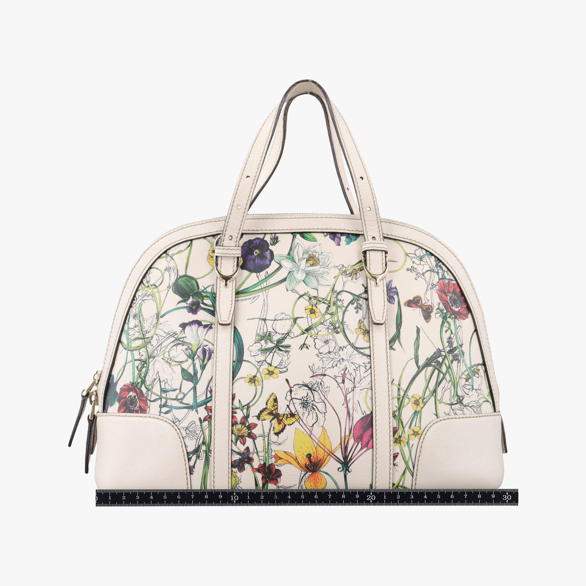 Secondhand Gucci Nice Floral White Leather 309617 shoulderbag | stylenewstar