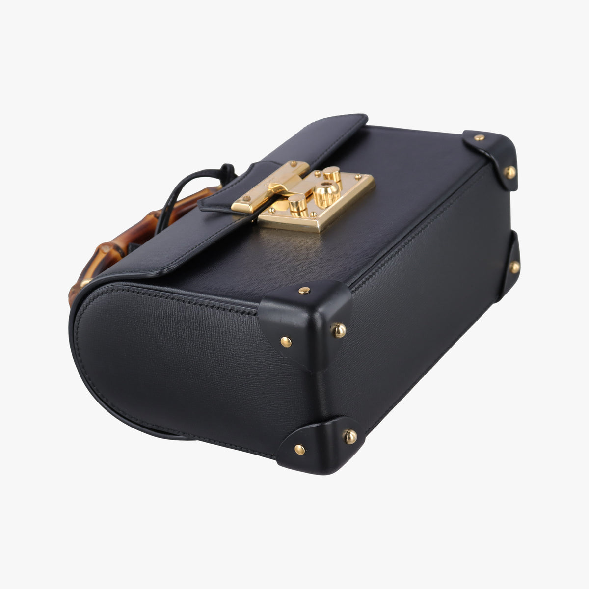 Pre-owned Gucci Padlock Bamboo Black Leather 603221 shoulderbag | stylenewstar