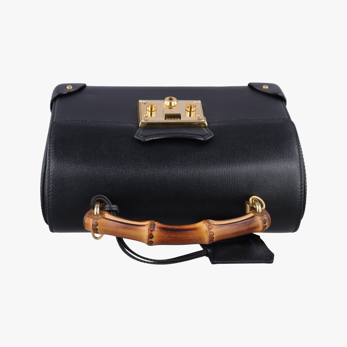 Pre-owned Gucci Padlock Bamboo Black Leather 603221 shoulderbag | stylenewstar