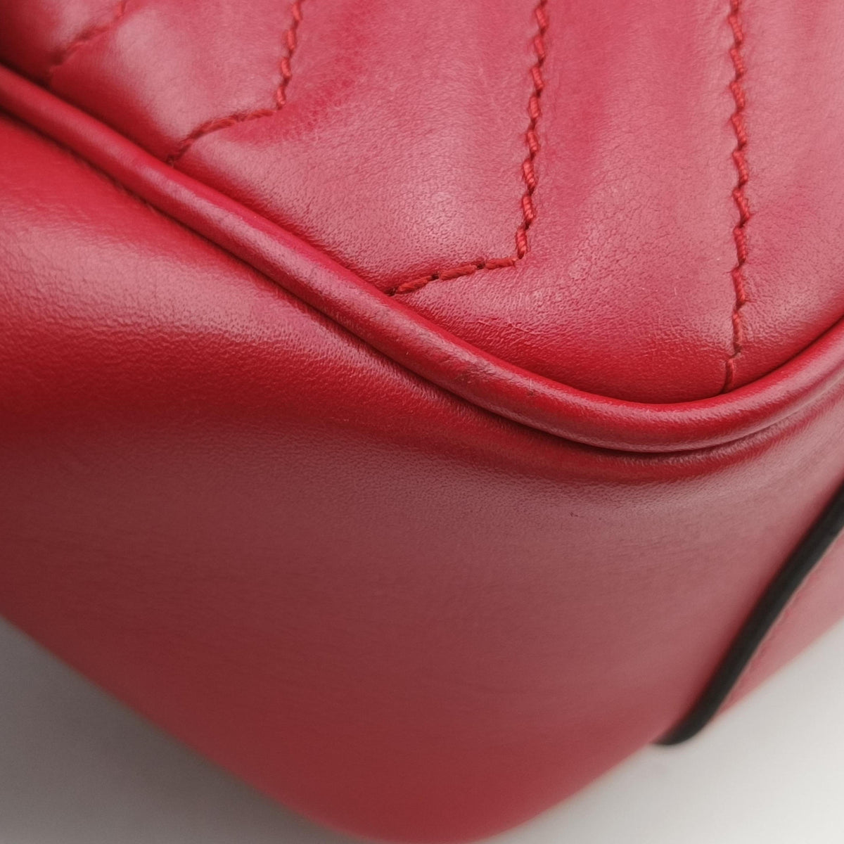 Pre-owned Gucci GG Marmont Red Leather 443497 shoulderbag | stylenewstar
