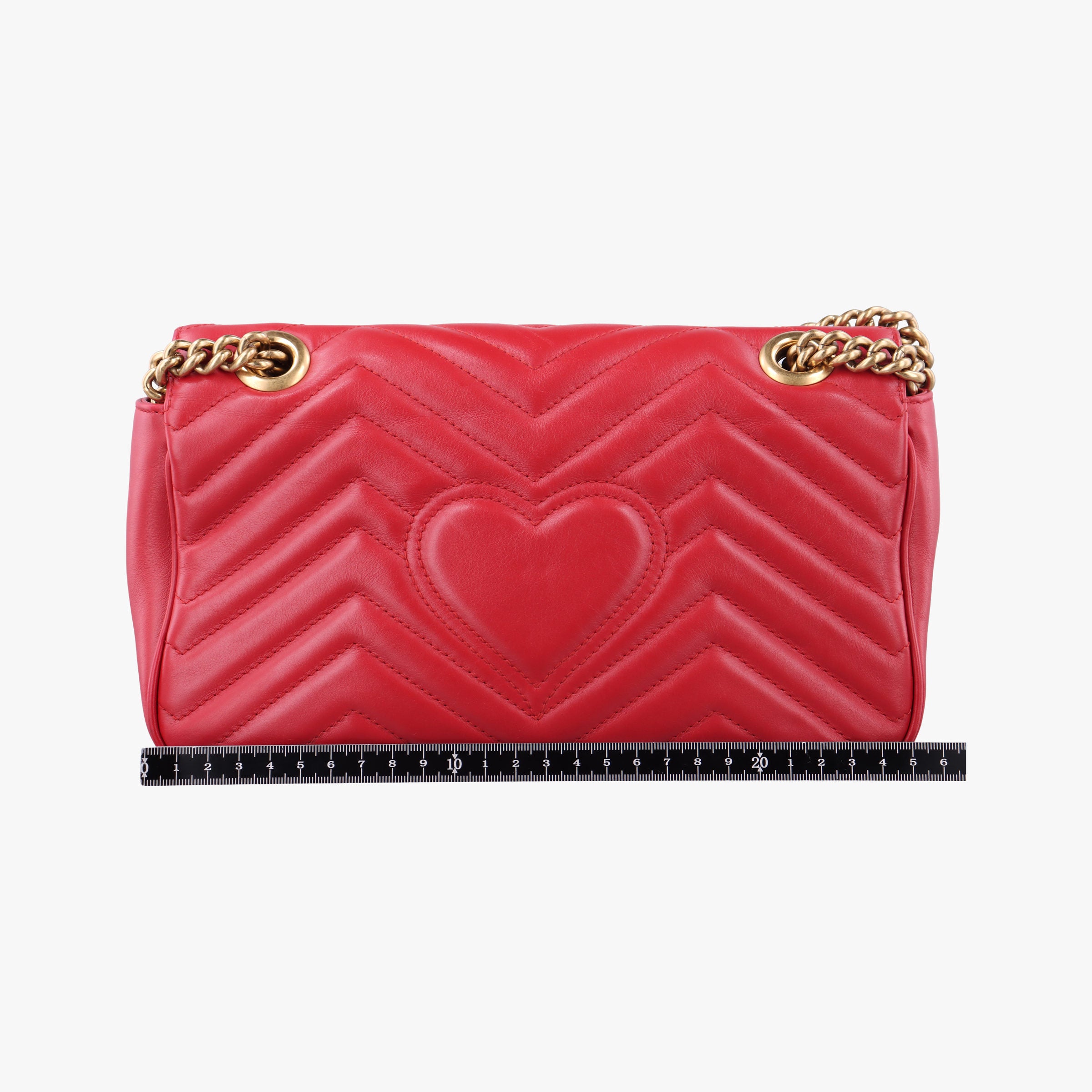 Pre-owned Gucci GG Marmont Red Leather 443497 shoulderbag | stylenewstar