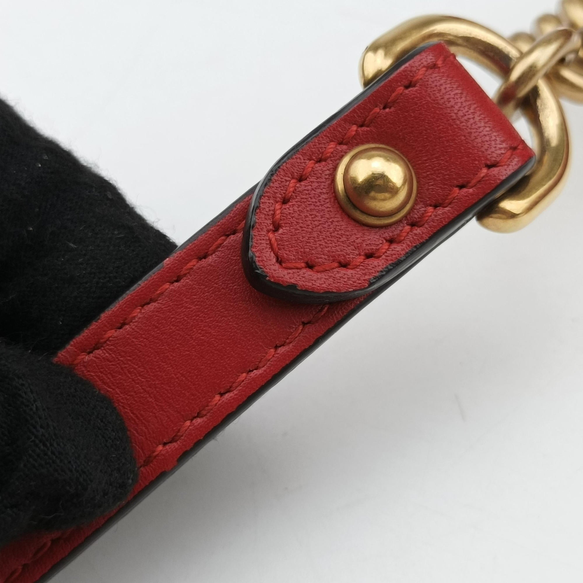 Pre-owned Gucci GG Marmont Red Leather 443497 shoulderbag | stylenewstar