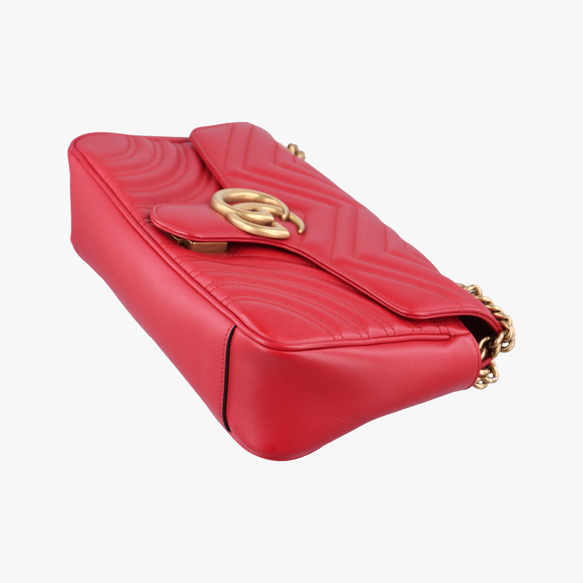Pre-owned Gucci GG Marmont Red Leather 443497 shoulderbag | stylenewstar