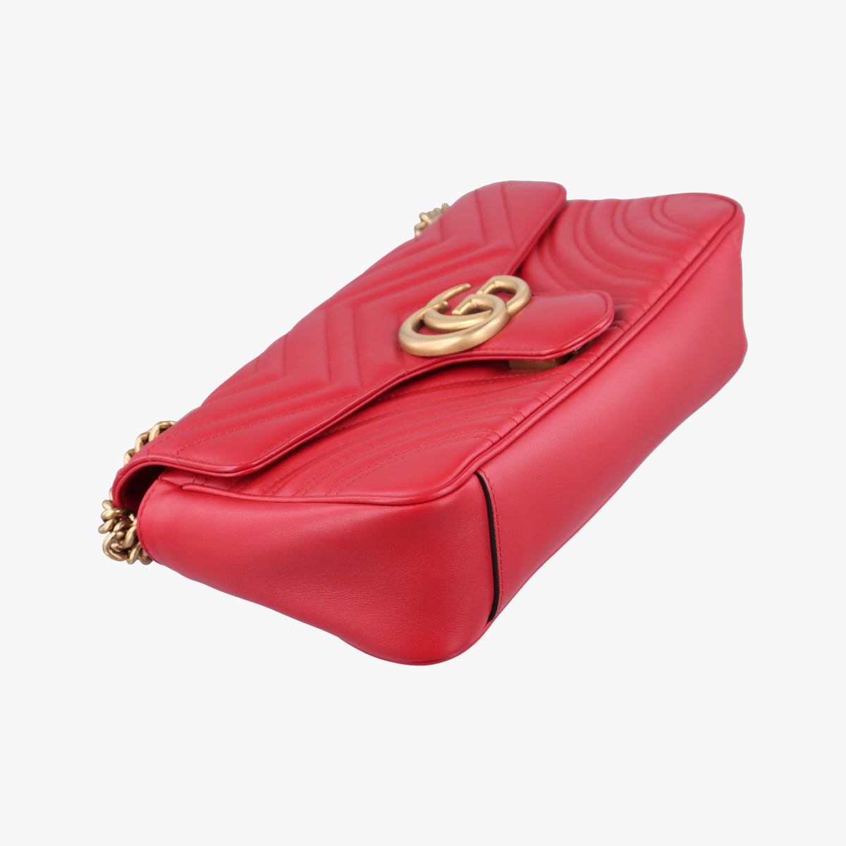 Pre-owned Gucci GG Marmont Red Leather 443497 shoulderbag | stylenewstar