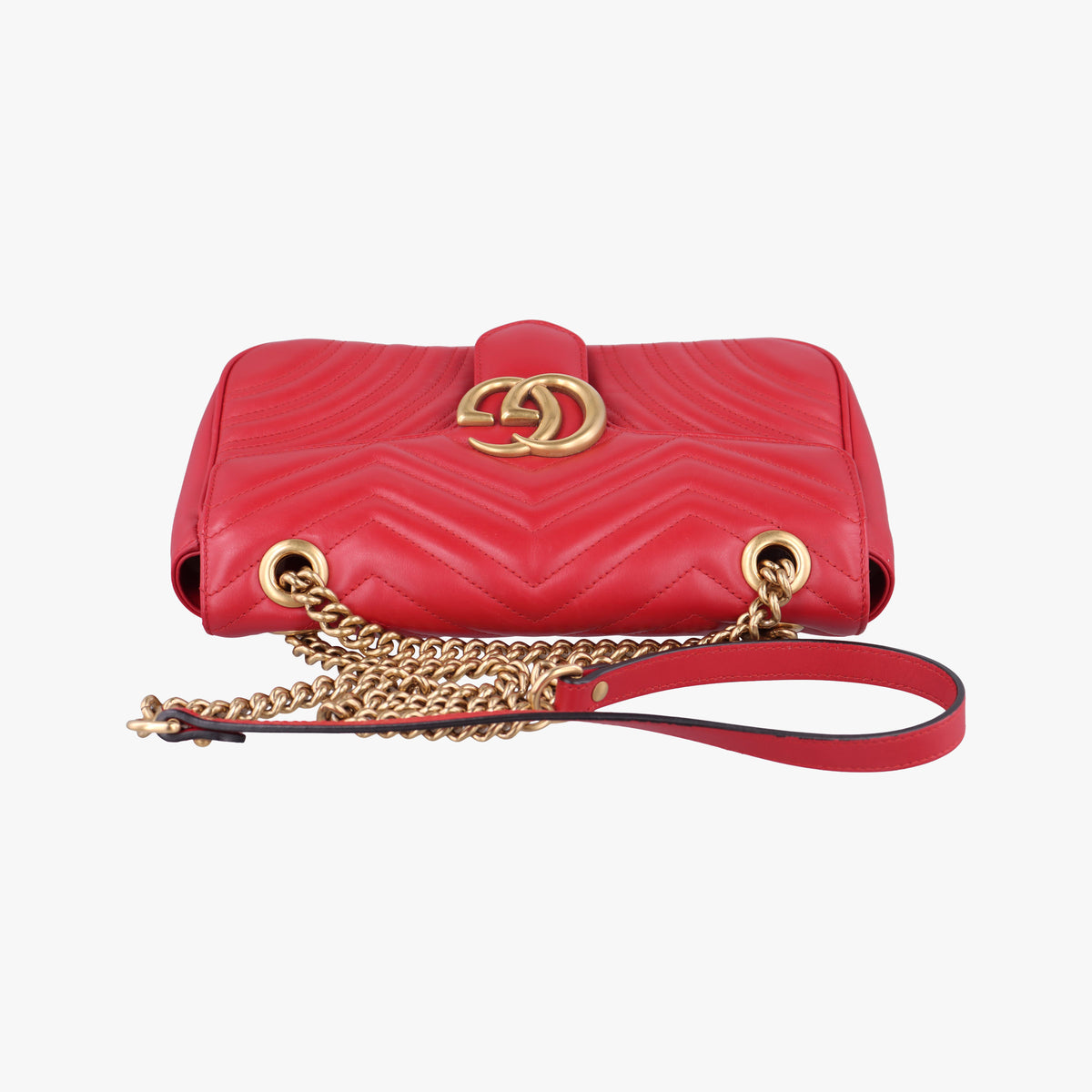 Pre-owned Gucci GG Marmont Red Leather 443497 shoulderbag | stylenewstar