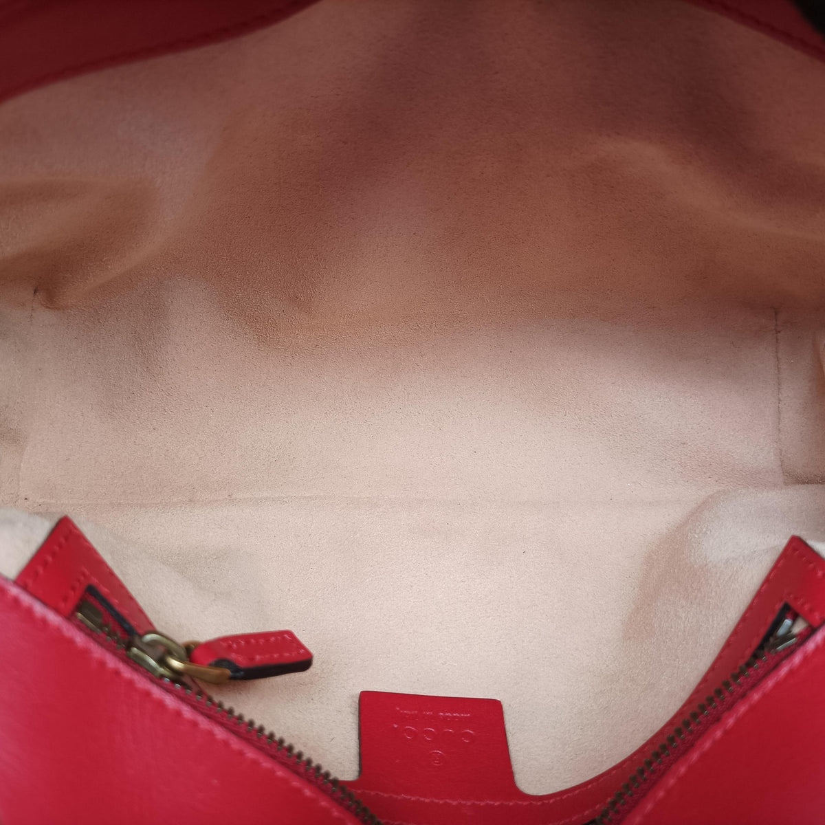 Pre-owned Gucci GG Marmont Red Leather 443497 shoulderbag | stylenewstar