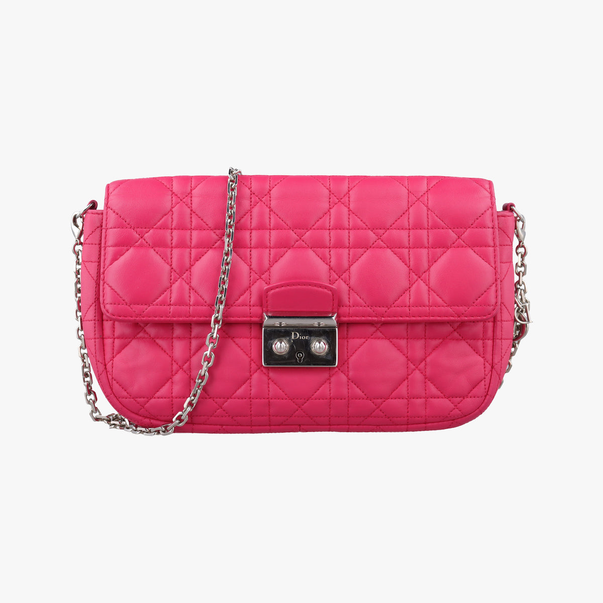 Secondhand Christian Dior Miss Dior CANNAGE New Lock Rose lambskin  shoulderbag | stylenewstar