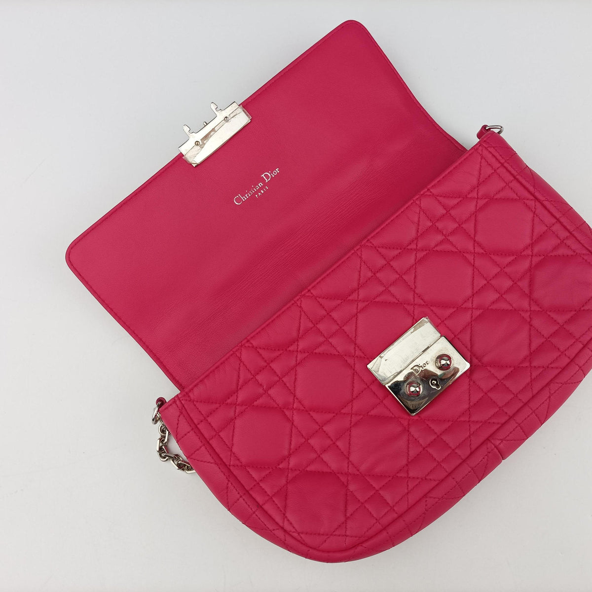 Secondhand Christian Dior Miss Dior CANNAGE New Lock Rose lambskin  shoulderbag | stylenewstar