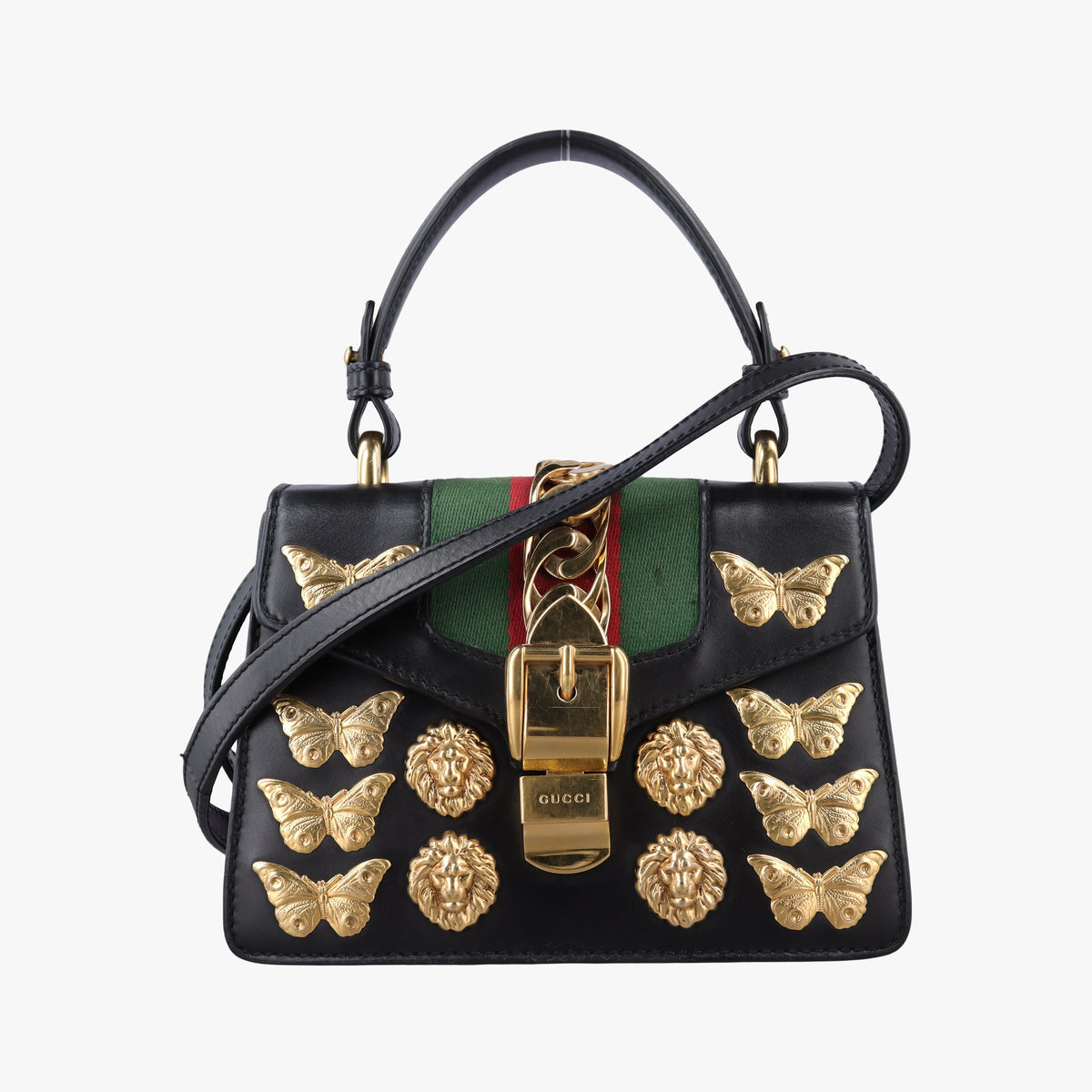 Pre-owned Gucci Sylvie Black Leather 470270 shoulderbag | stylenewstar