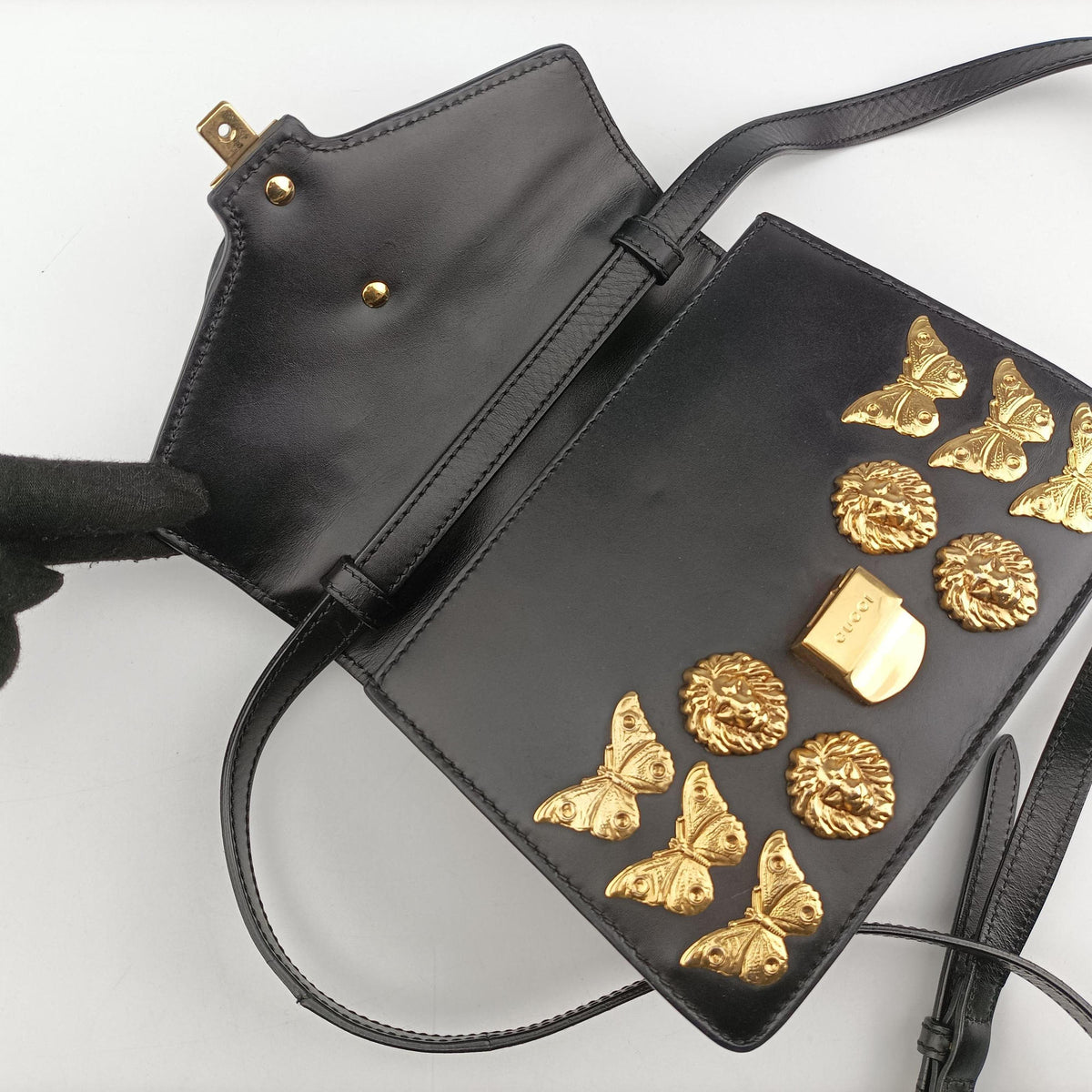 Pre-owned Gucci Sylvie Black Leather 470270 shoulderbag | stylenewstar