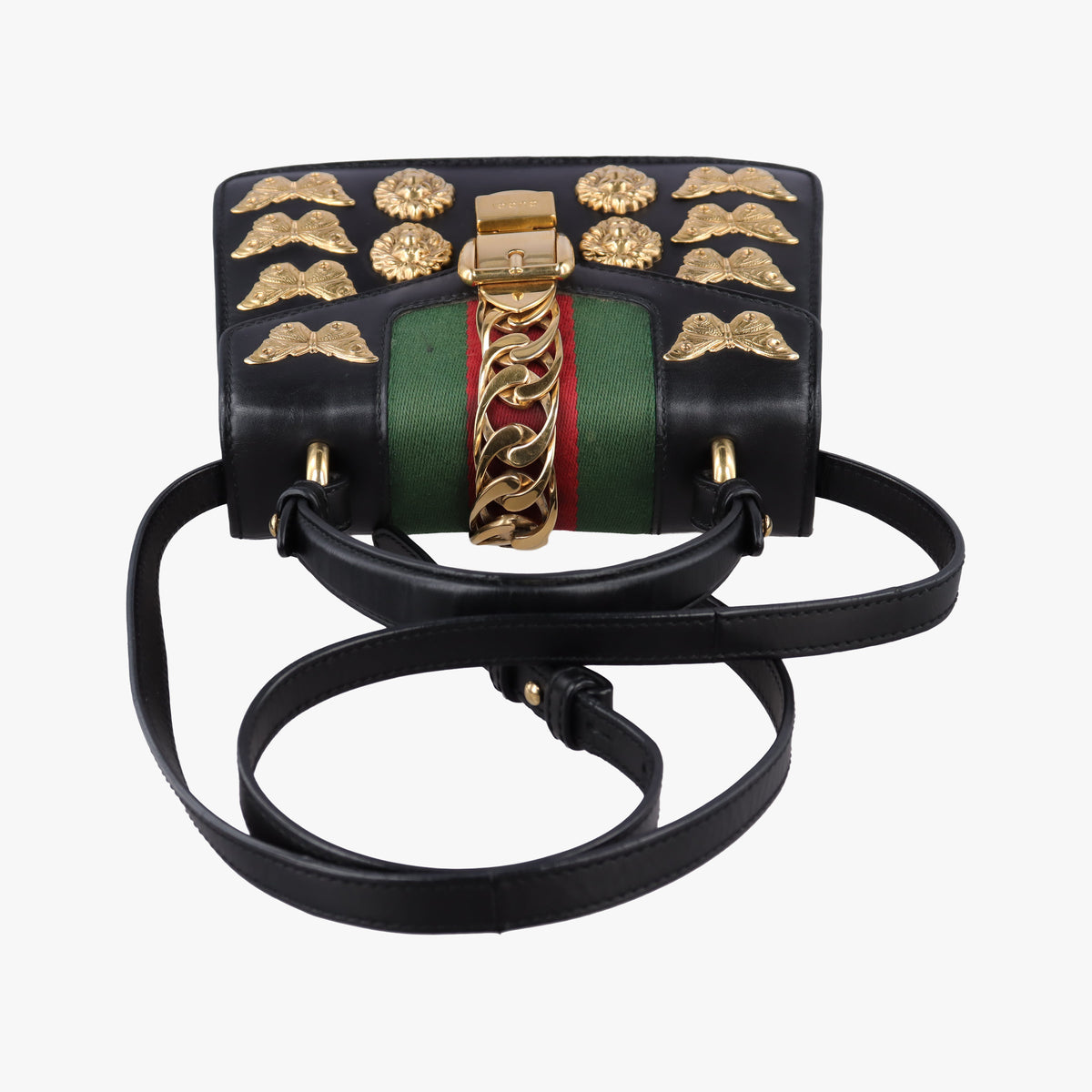 Pre-owned Gucci Sylvie Black Leather 470270 shoulderbag | stylenewstar