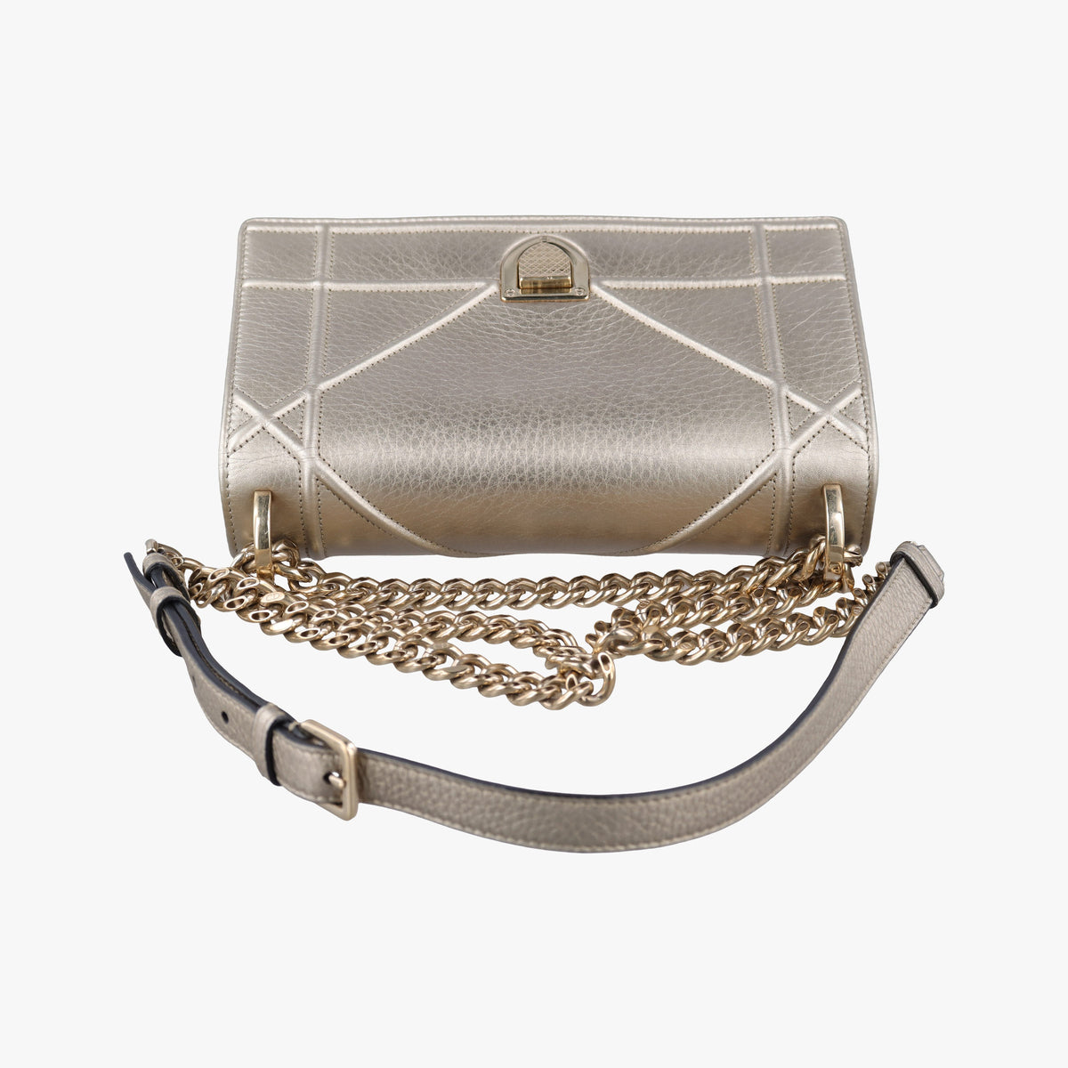 Pre-owned Christian Dior DIORAMA Gold Leather  shoulderbag | stylenewstar